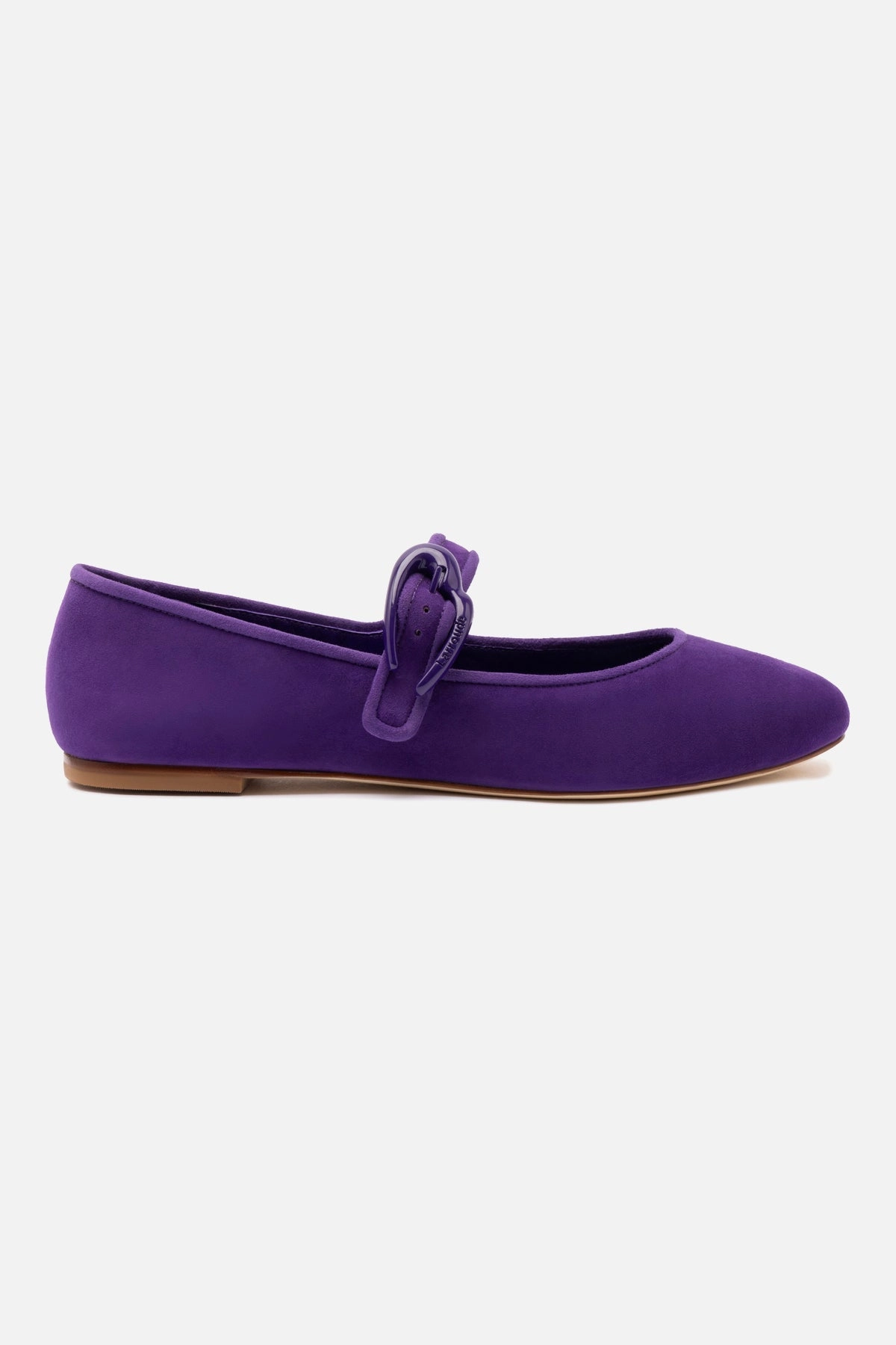 Seamless Fit Gym Workout Verona Ballet Flat In Eggplant Suede