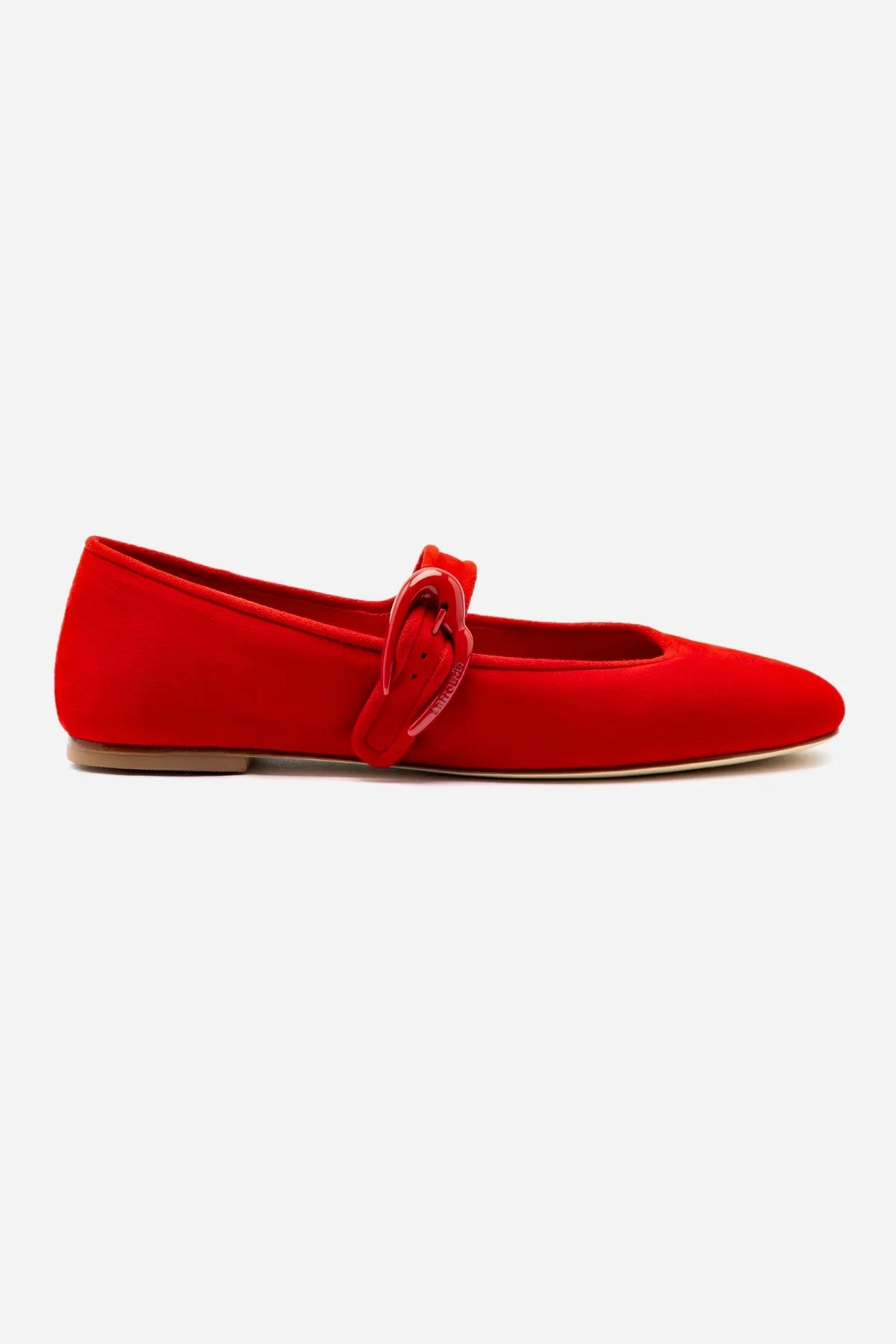 Gym Life Verona Ballet Flat In Scarlet Suede
