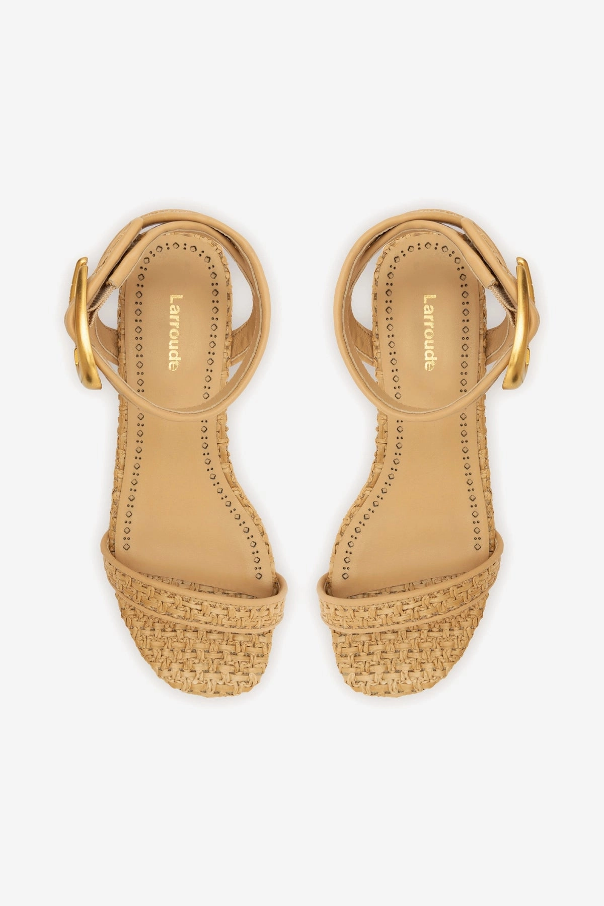 Verona Flat Sandal In Beige Leather and Natural Raffia Shock Absorption Midsole Water Edge