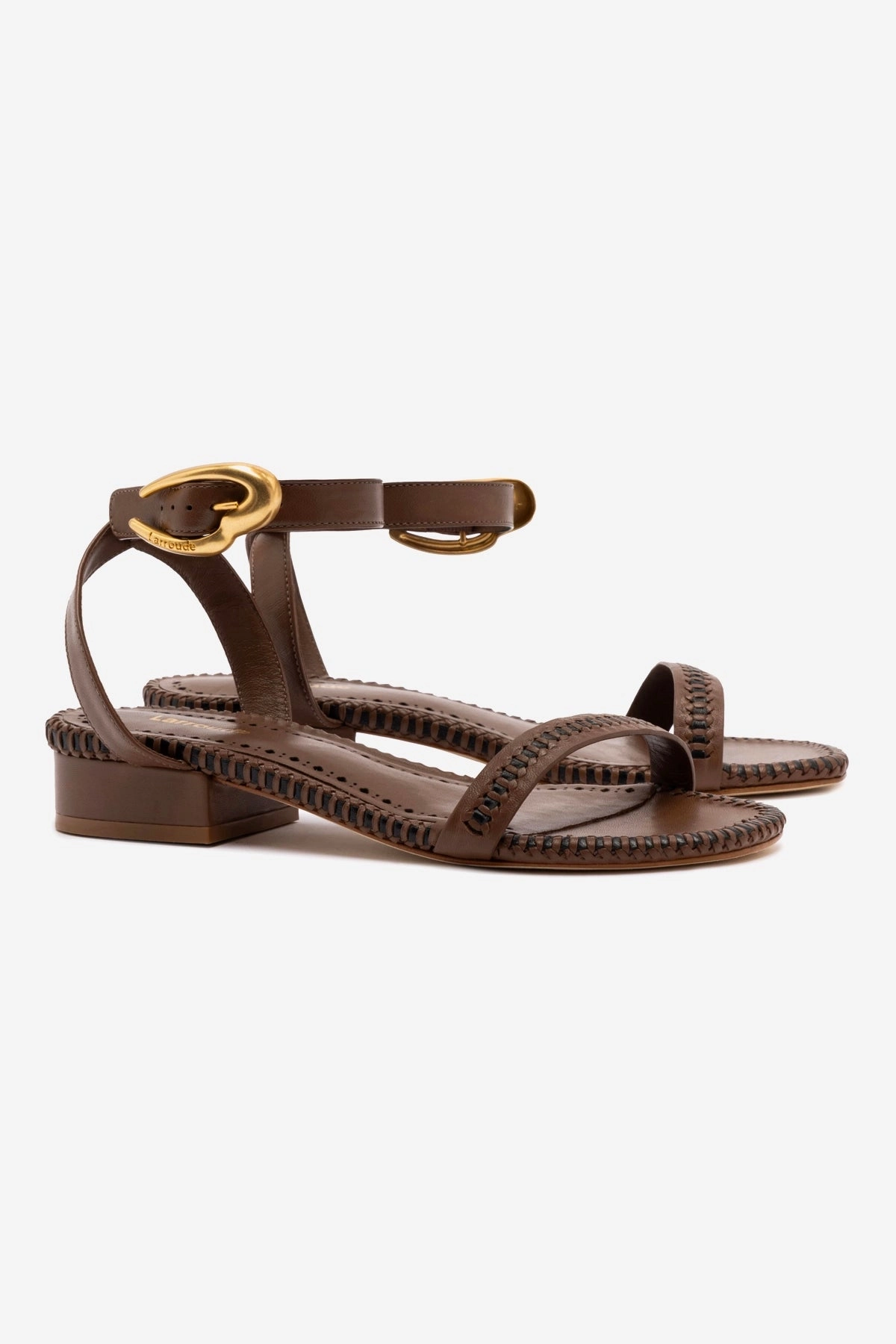Quick Flex Verona Flat Sandal In Burnt Umber Leather