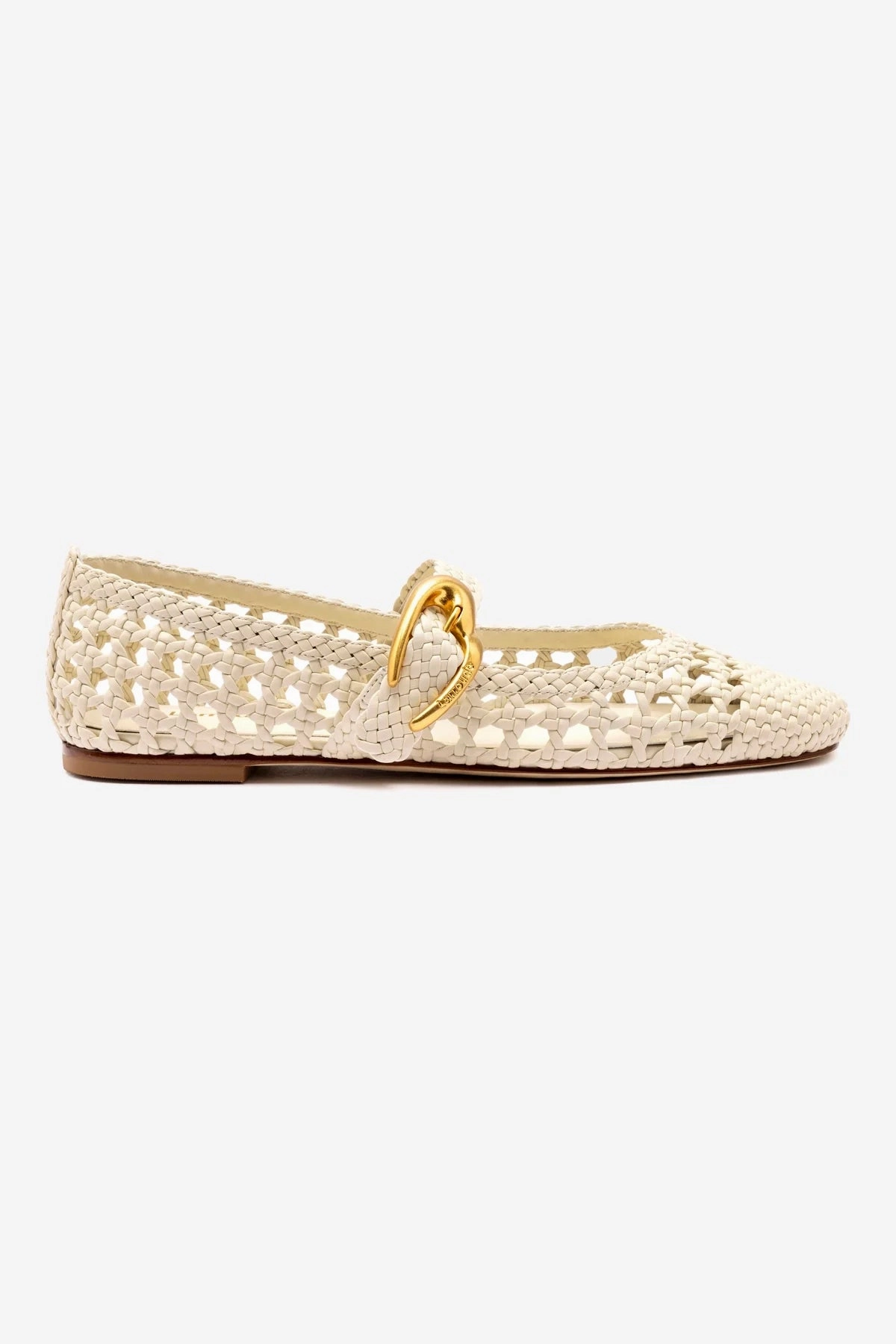 Lace Up Tension Control Verona Macrame Ballet Flat In Ivory Leather