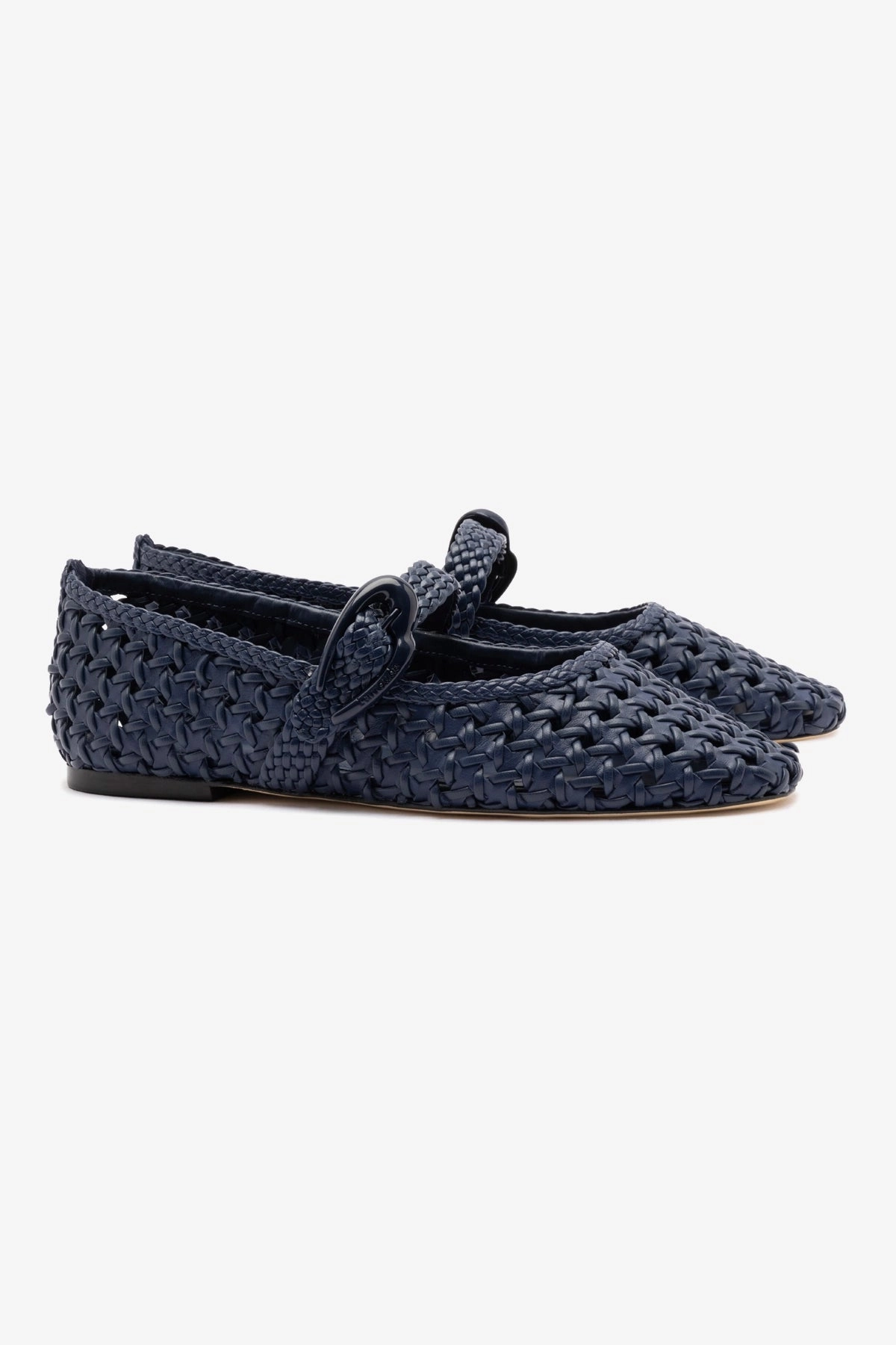 Love Glow Verona New Macrame Ballet Flat In Navy Leather