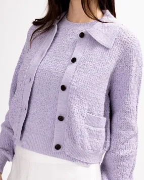 FastDrying Textured Weave NonRestrictive Cuff Design Veronica Cardigan