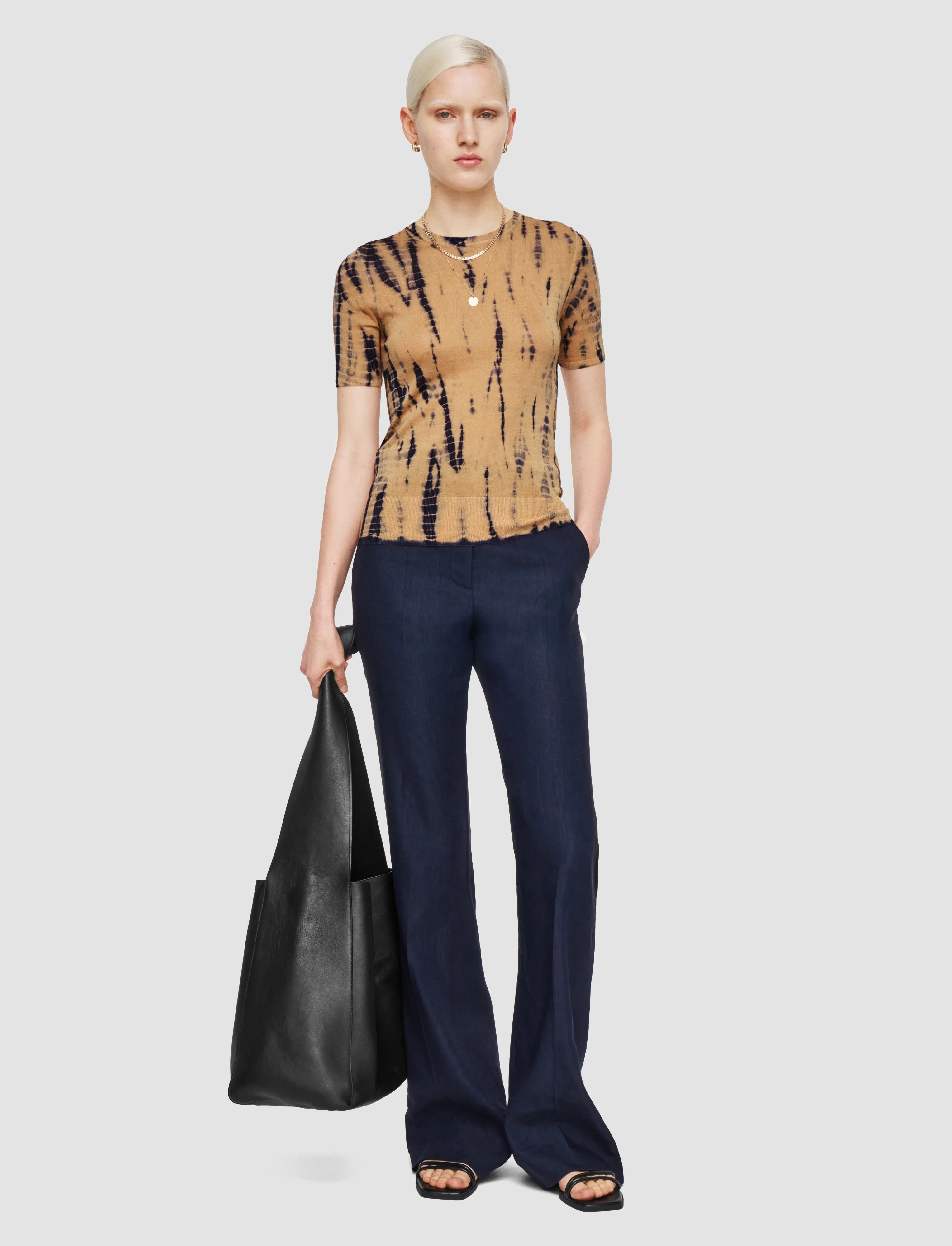 Tie Dye Knitted Top LowMaintenance Fabric Layered Cable Pattern