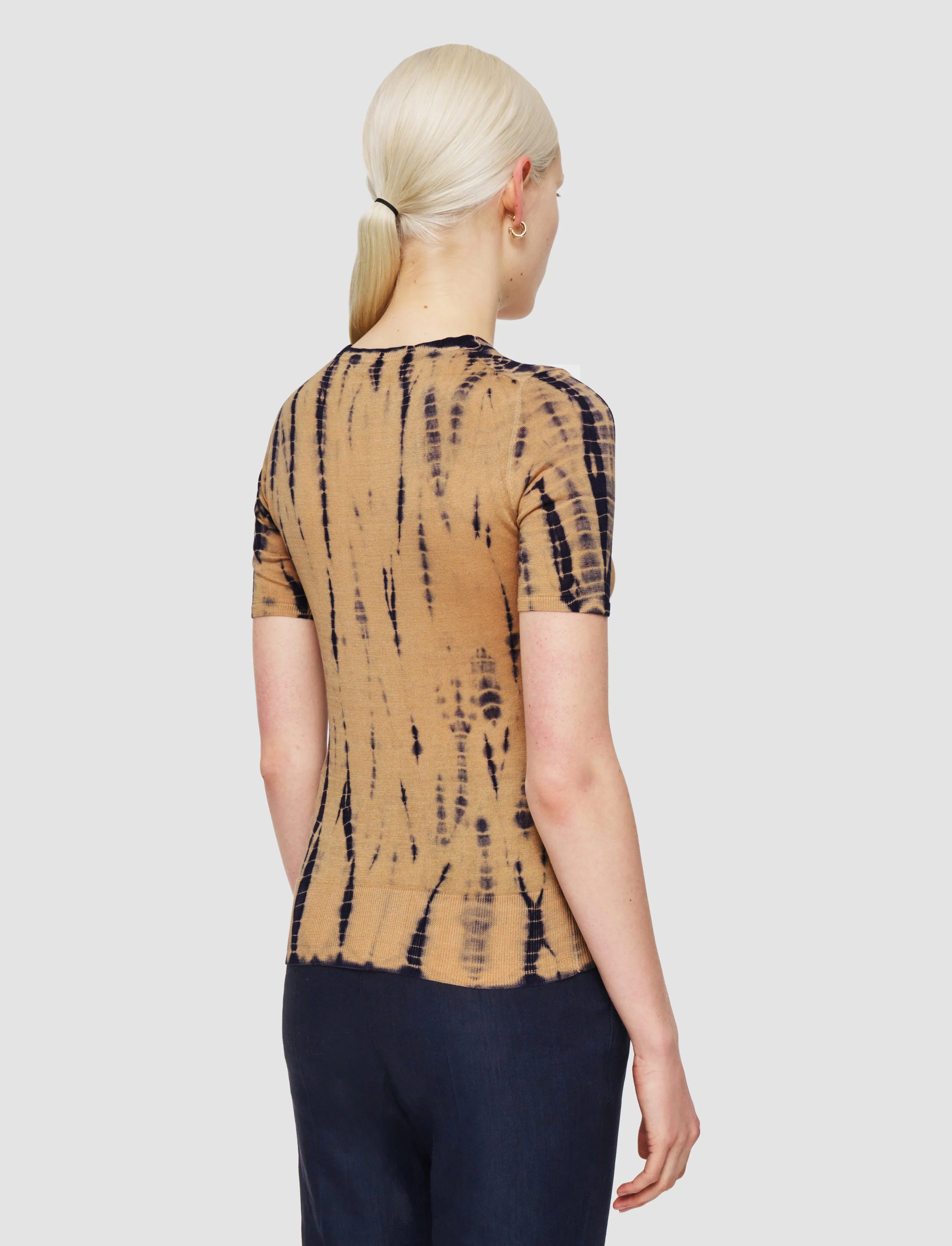 DoubleLayered Hem Tie Dye Knitted Top