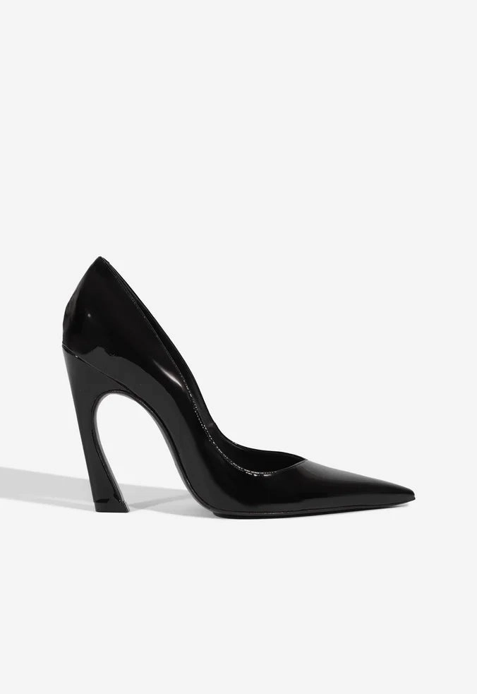 Reinforced toe Sustainable Vegan Material Lexi High Sculptural Black Pump