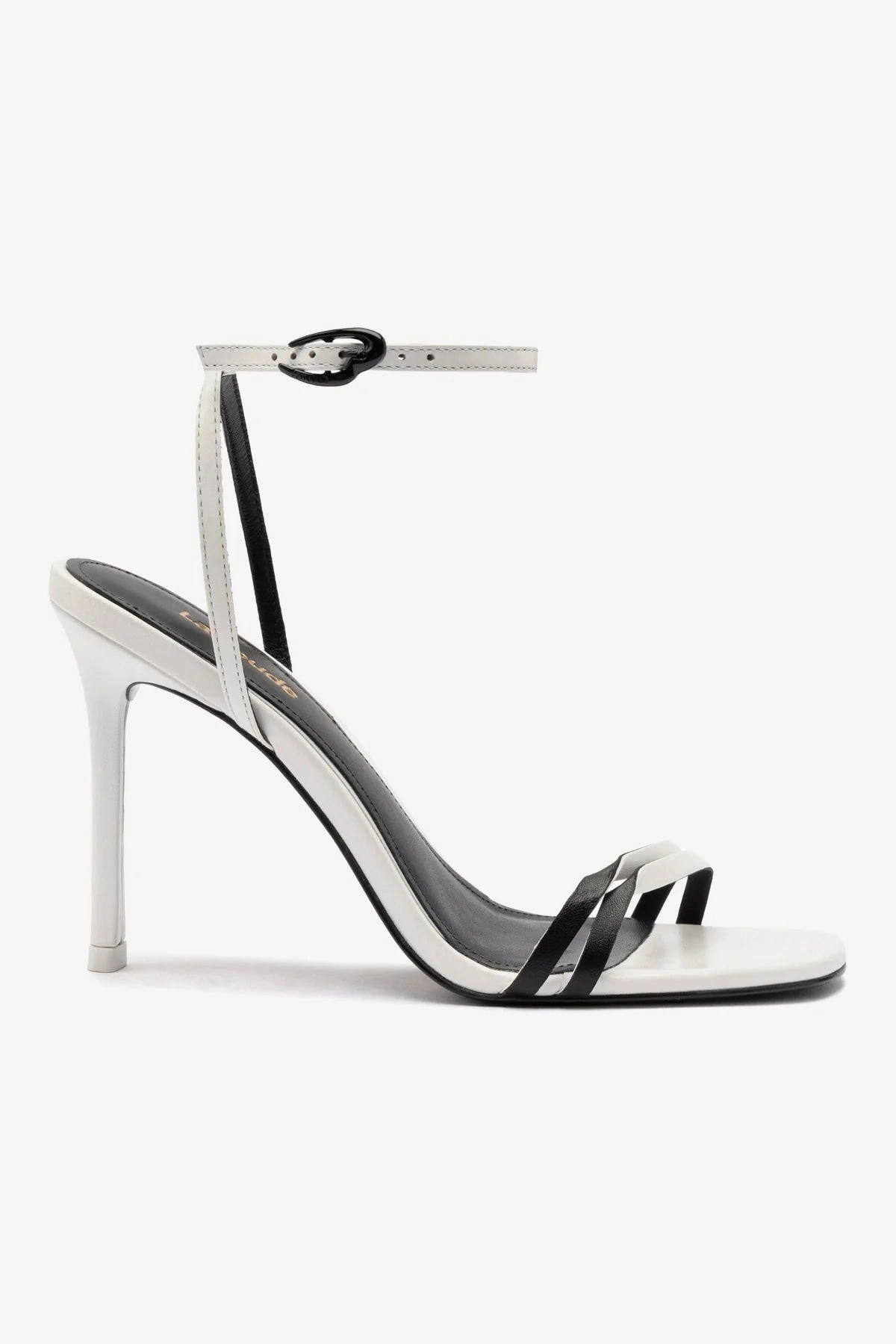Lace Up Style Vesper Sandal In White Leather