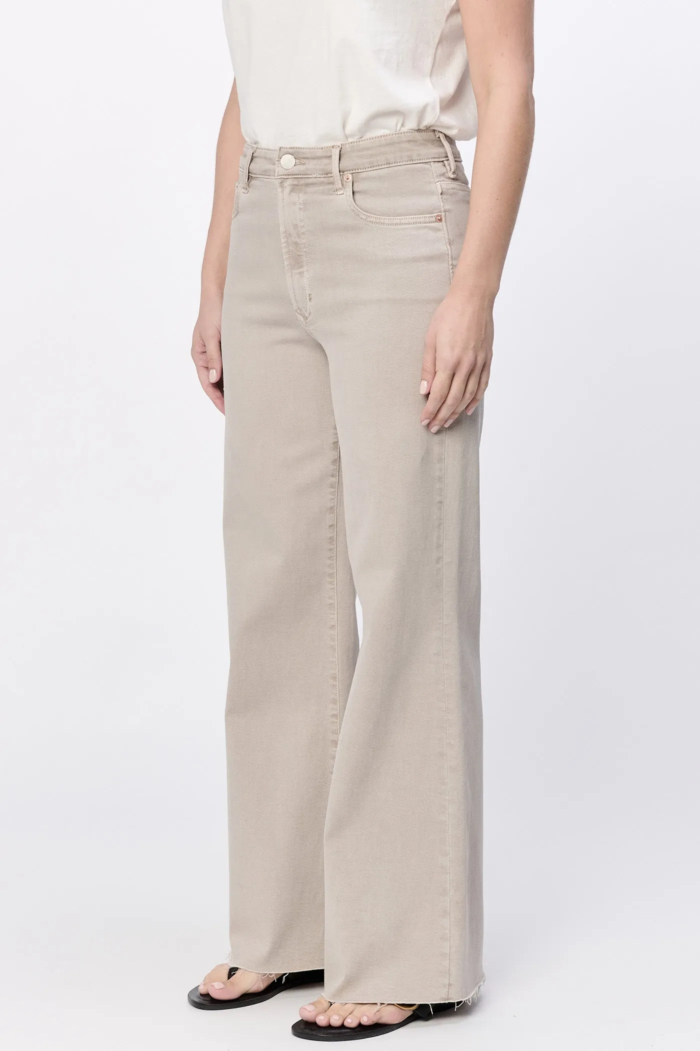 Dear John Fiona Wide Leg Jean in Stone Effortless casual