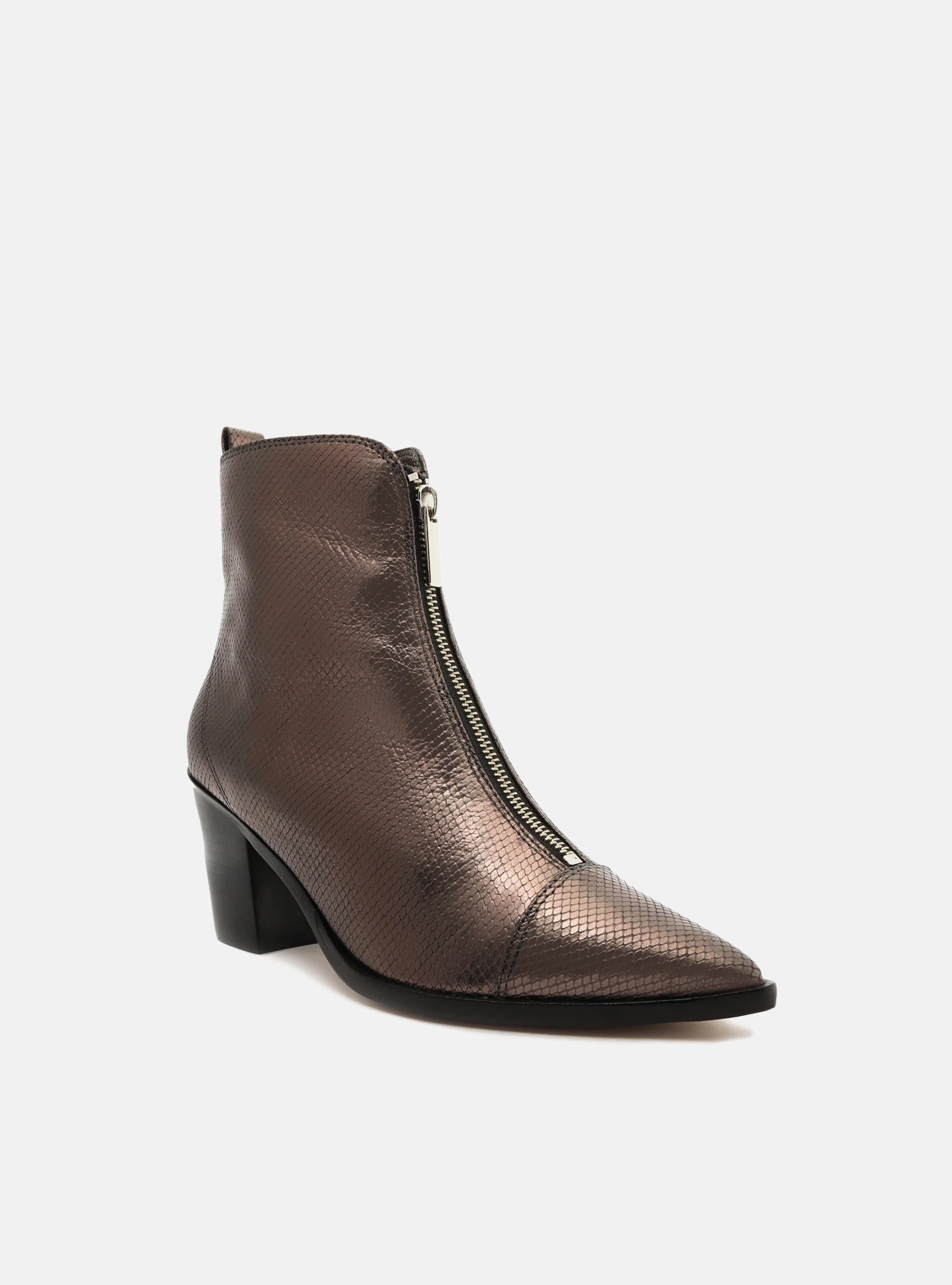Vic Snake Leather Bootie Comfort Tongue