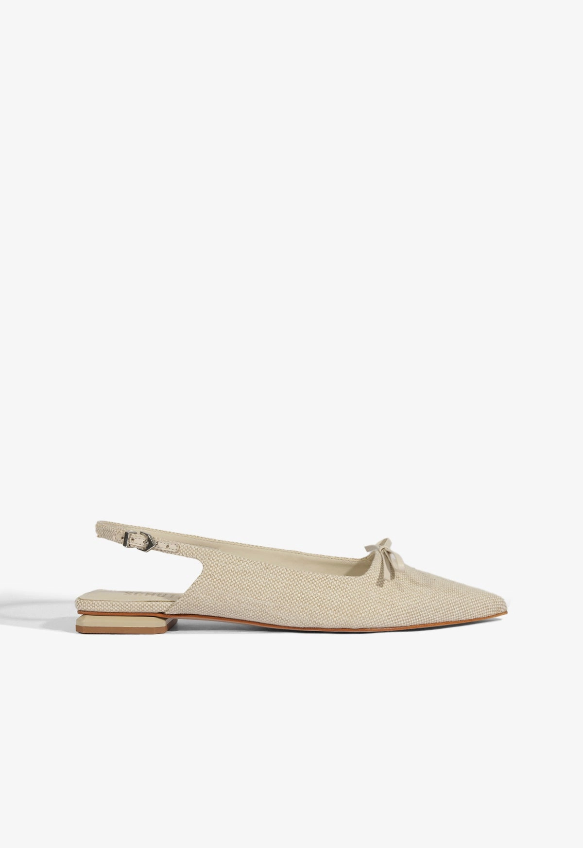 Violetta White Linen Ballet Flat Breathable City Adventure