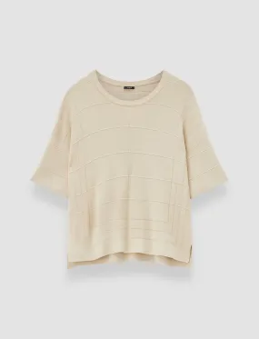 Pure Shape Breathable Knit Fabric Viscose Grid Knit T-Shirt