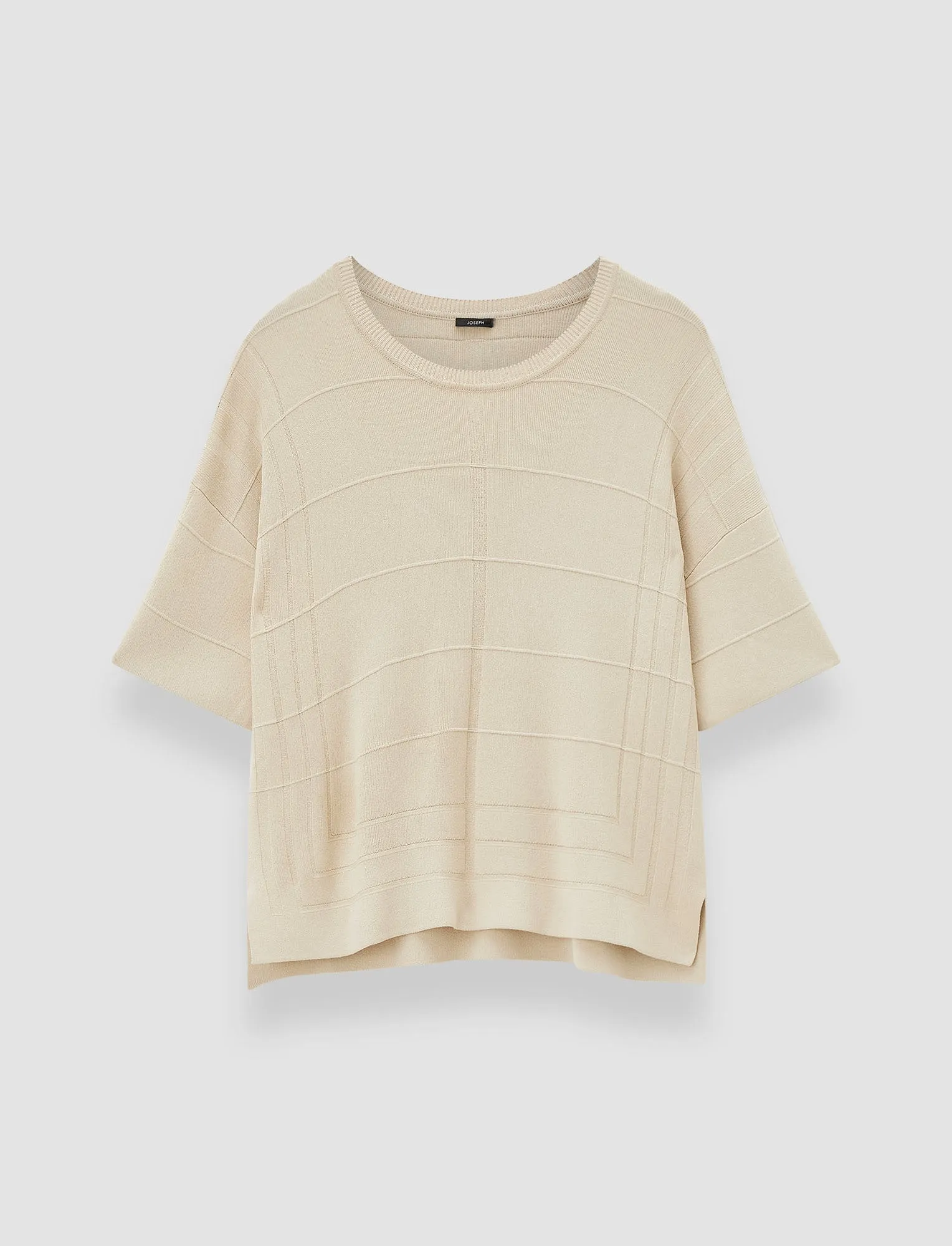 Viscose Grid Knit T-Shirt Cool Layer