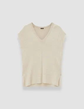 Viscose Grid Knit Top AntiPilling Finish Bonded Hem Technology