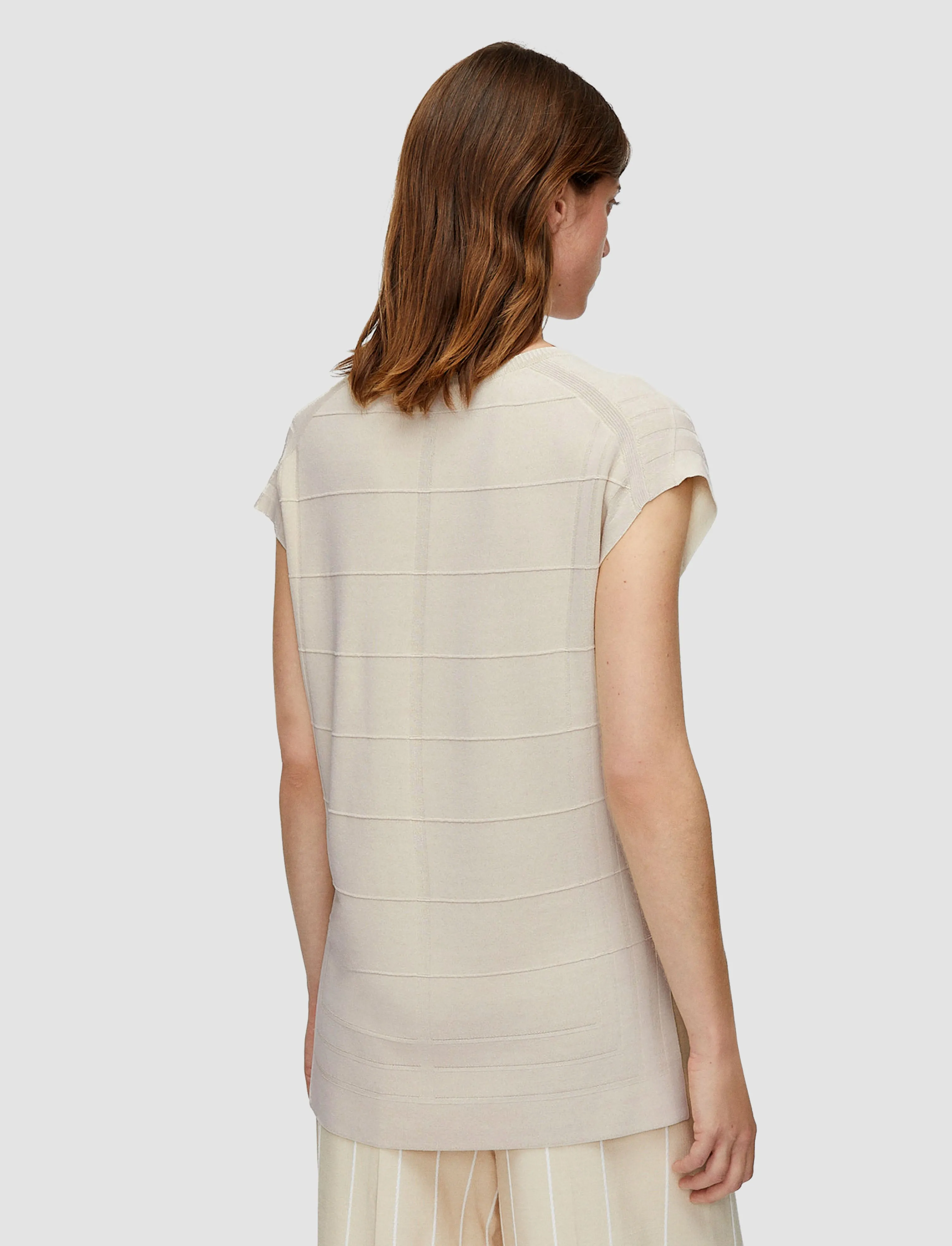 Clean Style Viscose Grid Knit Top