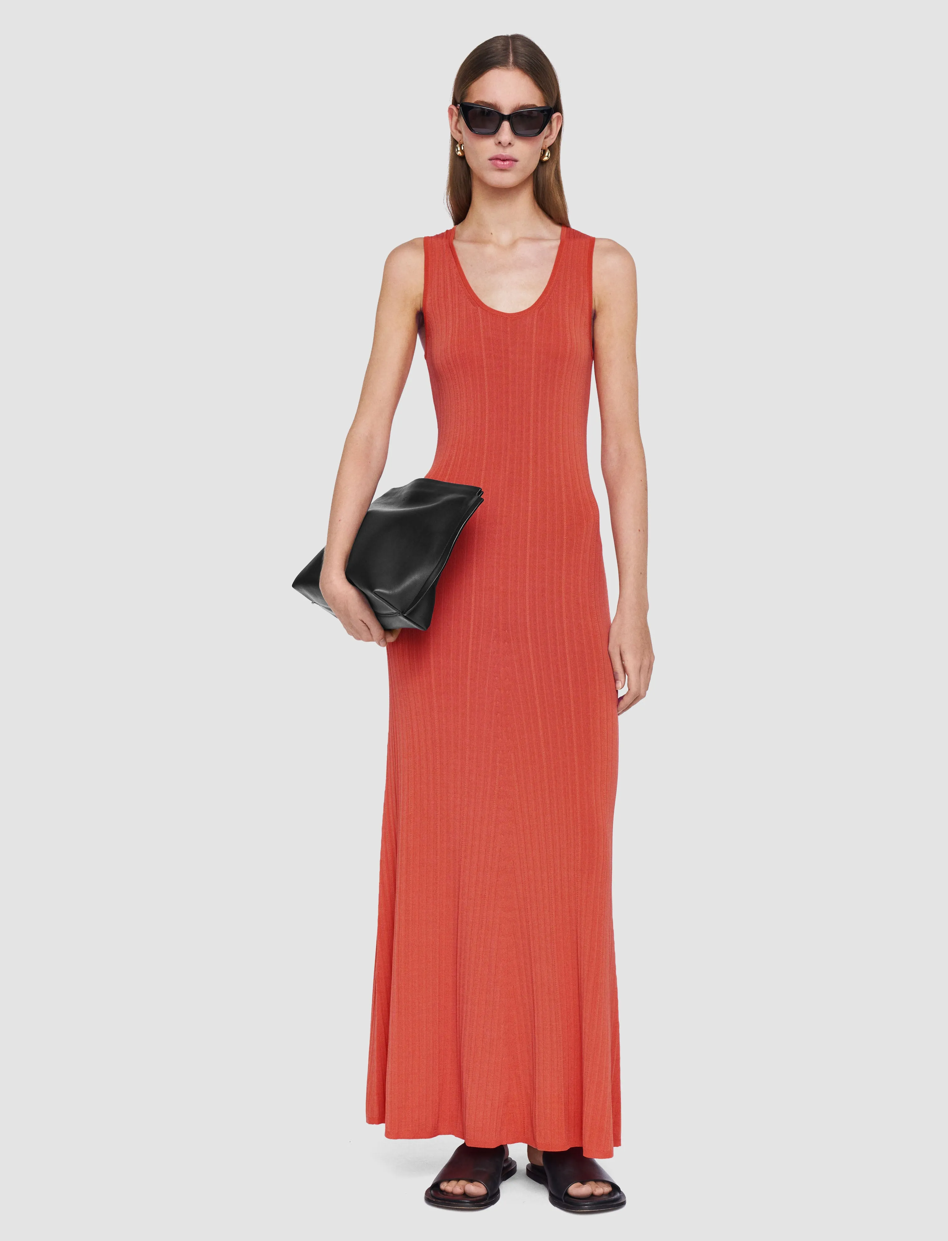 Viscose Rib Knit Dress Modern Trend