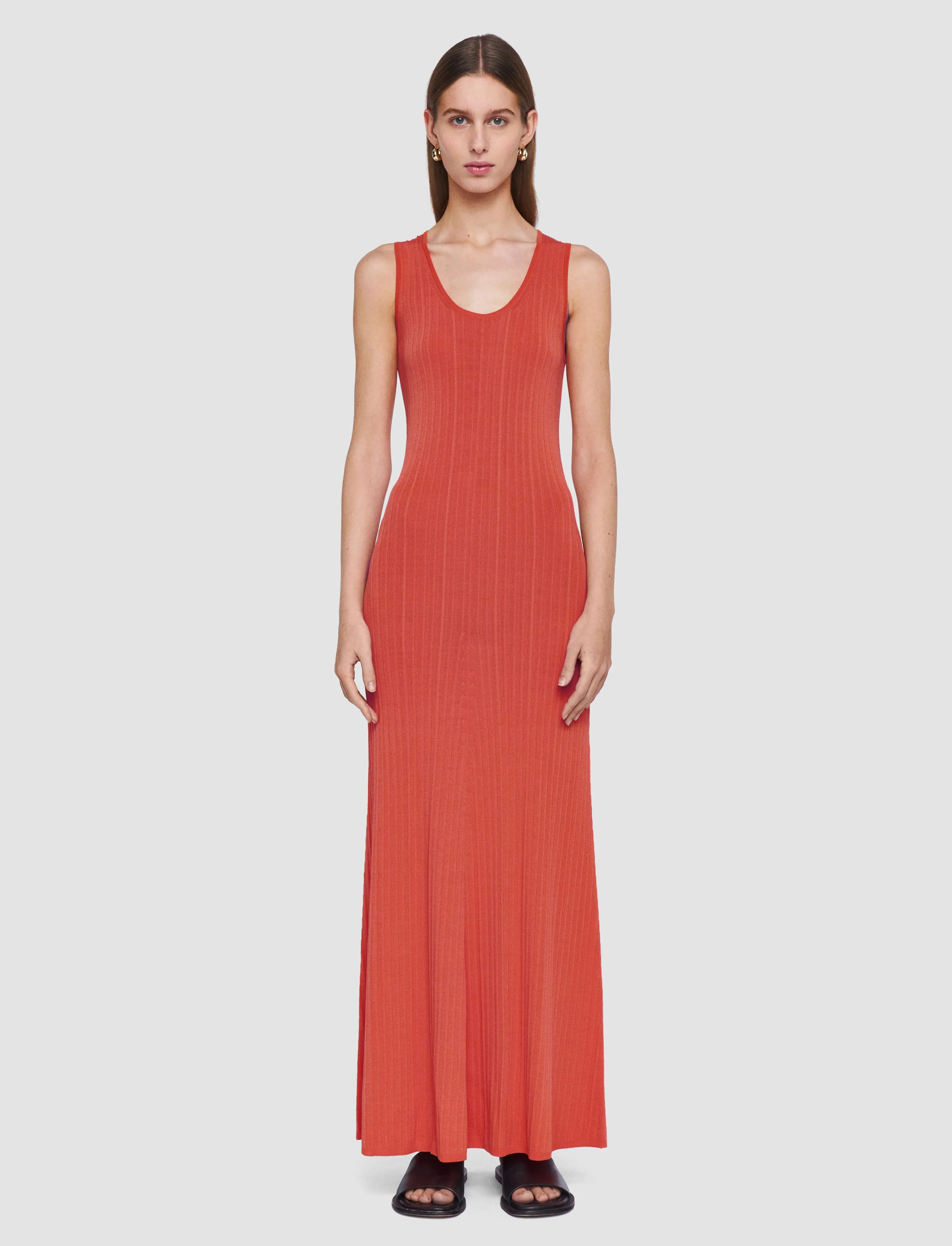 Viscose Rib Knit Dress Quiet Tone