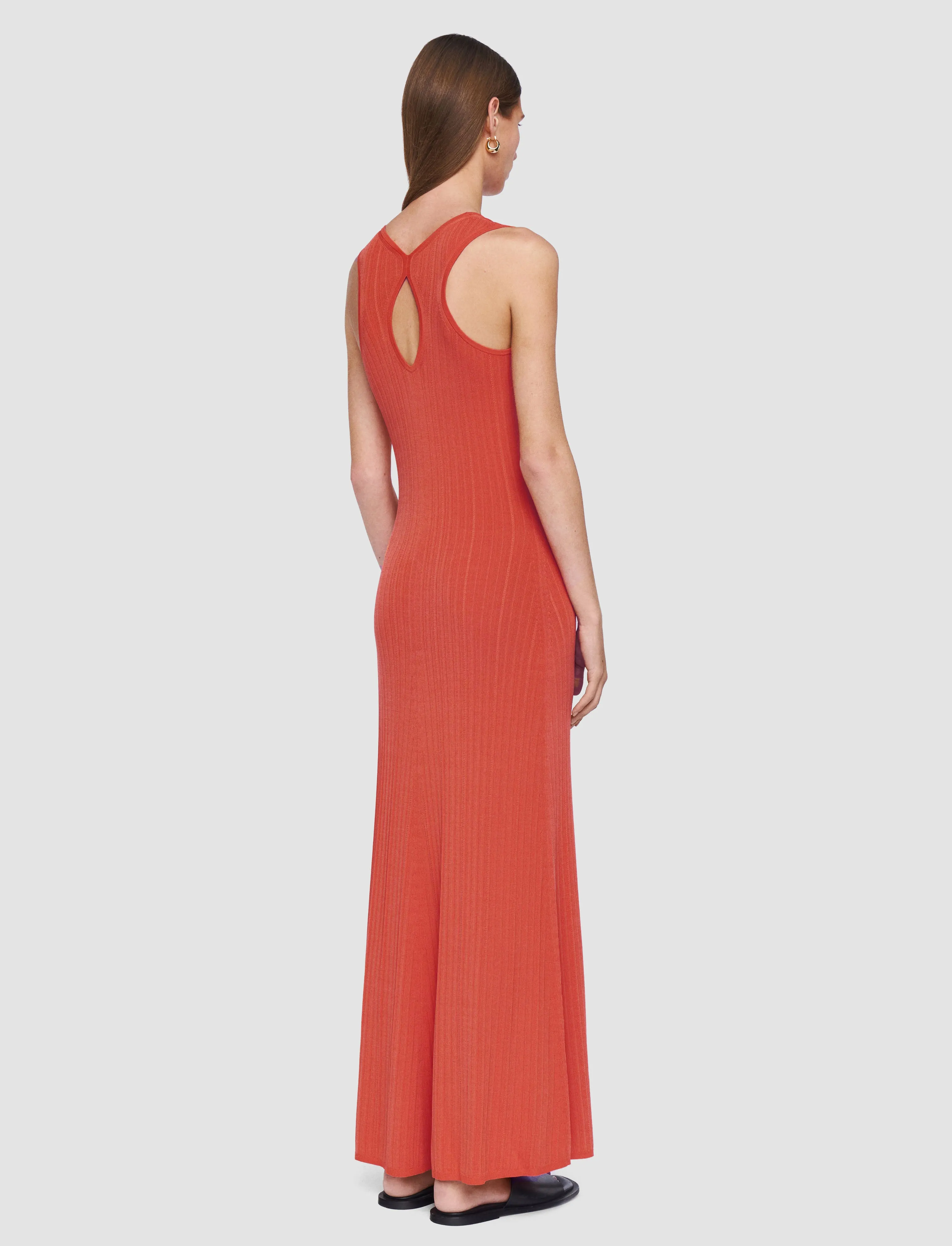 Interlock Knit Structure Viscose Rib Knit Dress