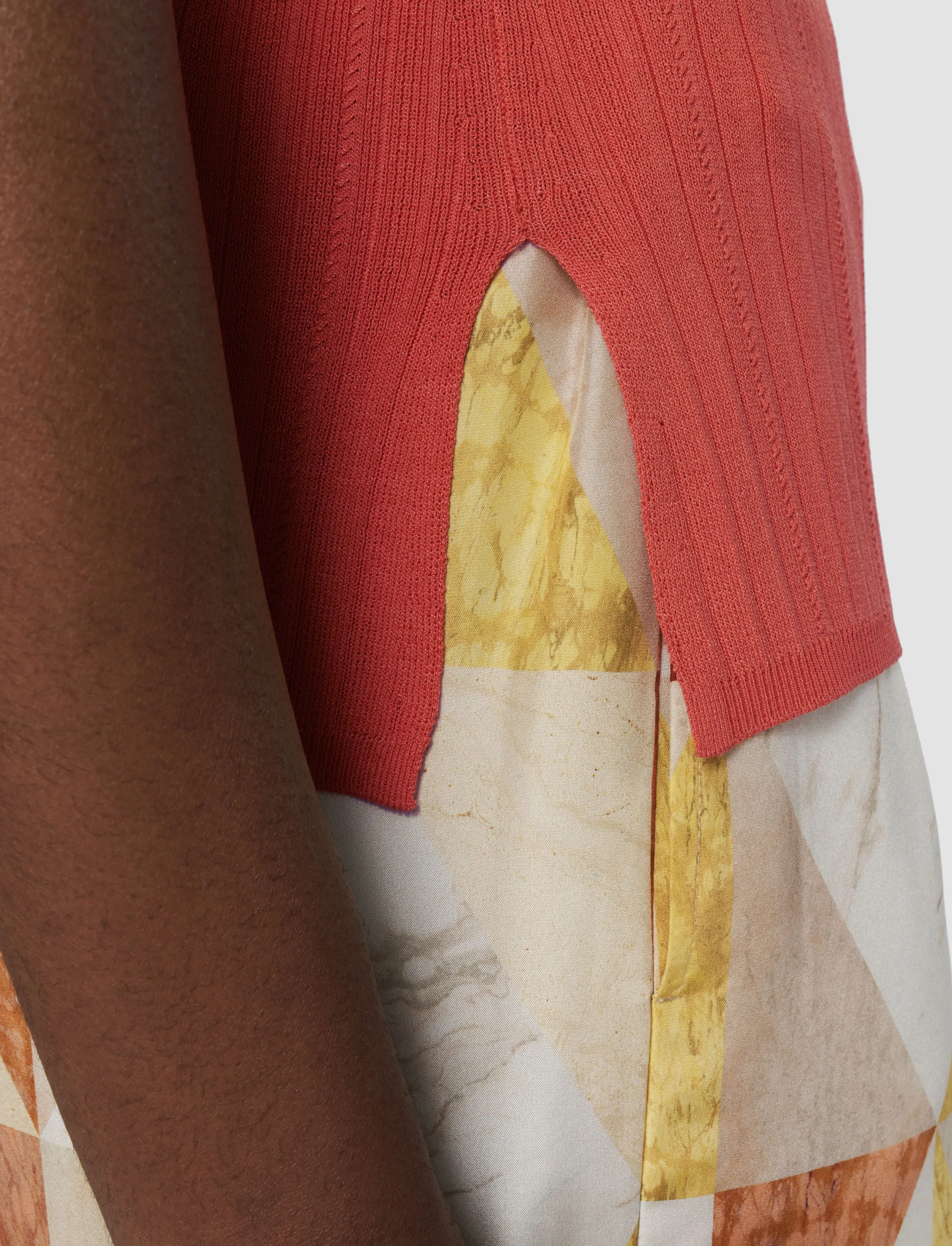 Viscose Rib Knit Polo Top Sustainable Fibers Cold Daywear