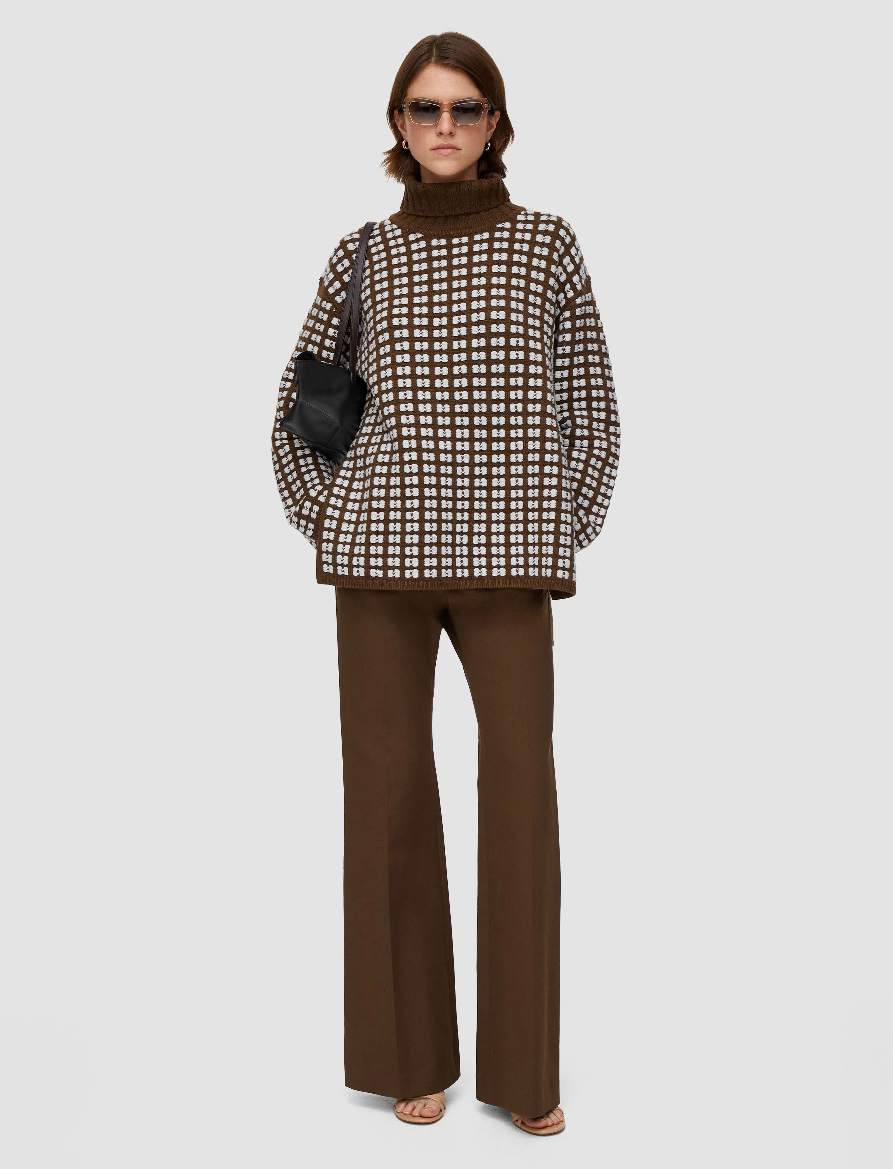 Durable Blends Waffle Knit High Neck Jumper