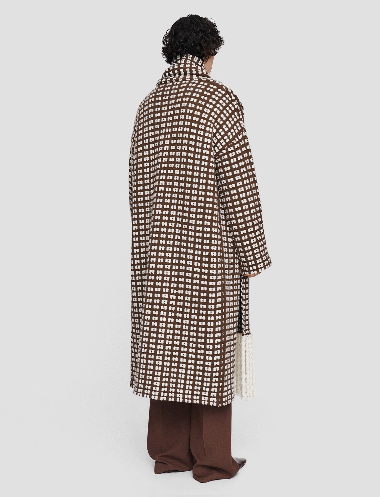 Breathable mesh panel Waffle Knit Scarf Coat