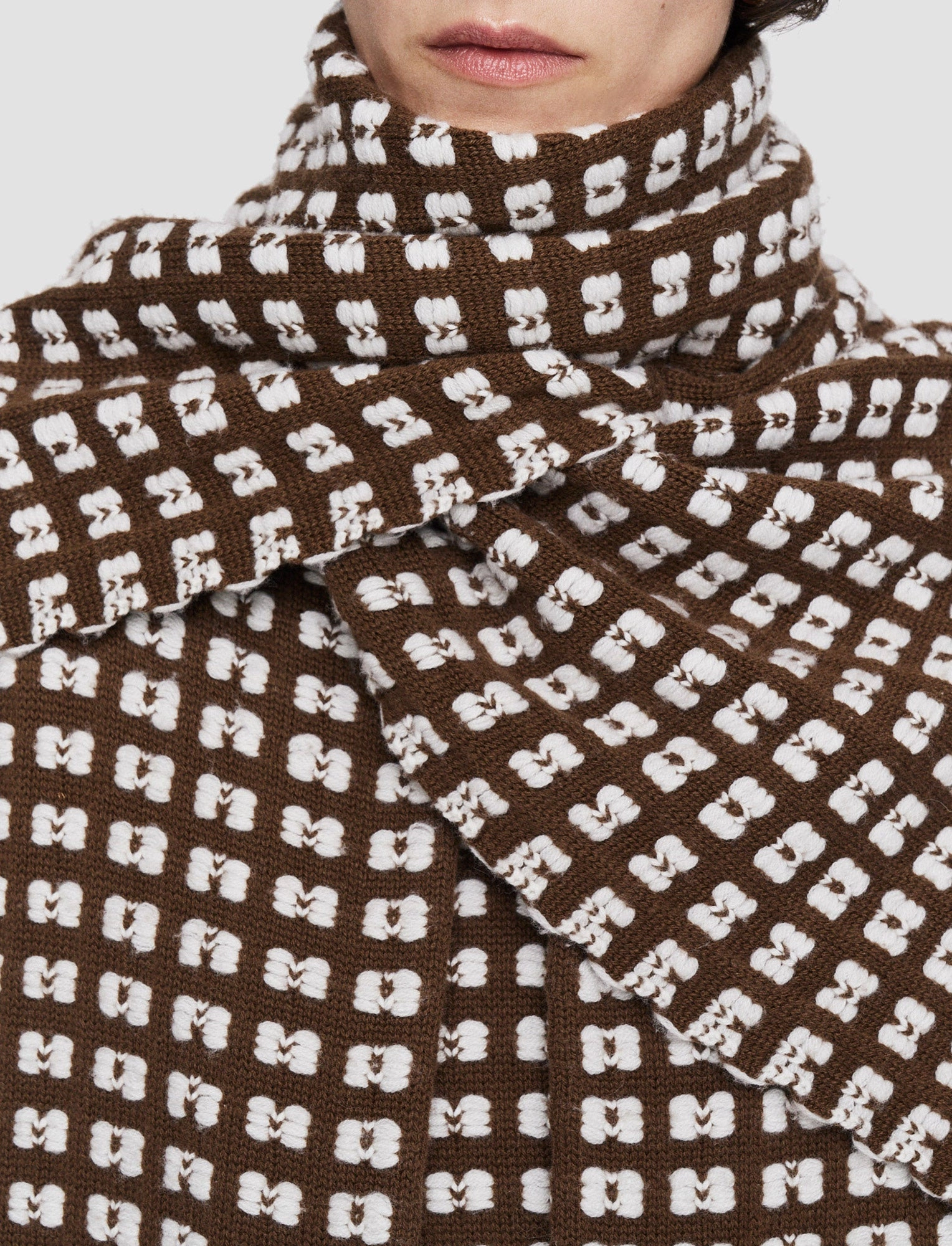 Work Friendly Waffle Knit Scarf Coat