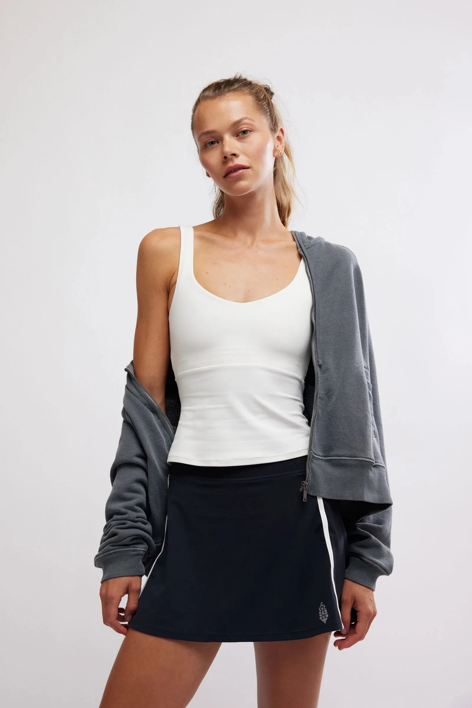 Free People Movement Never Better Long Tank in White Butter Soft Handfeel Regular Fit