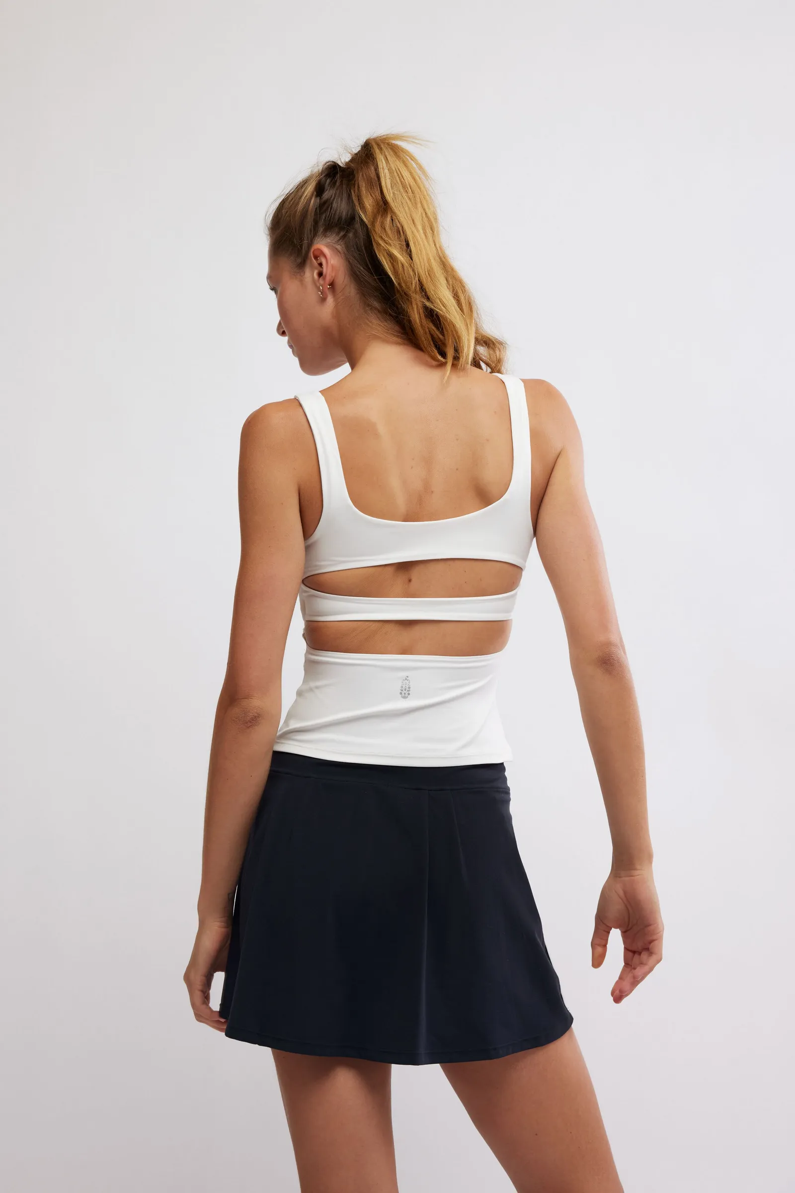 Free People Movement Never Better Long Tank in White Abrasion Resistant Surface Modular Layering System