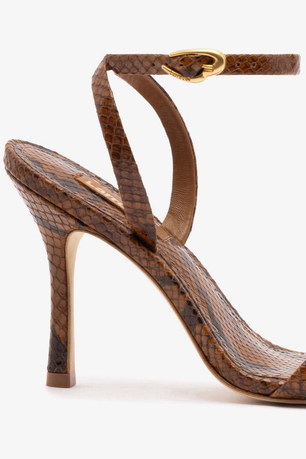 Veronina Sandal In Oud Python Embossed Leather Handcrafted Detailing Urban Style