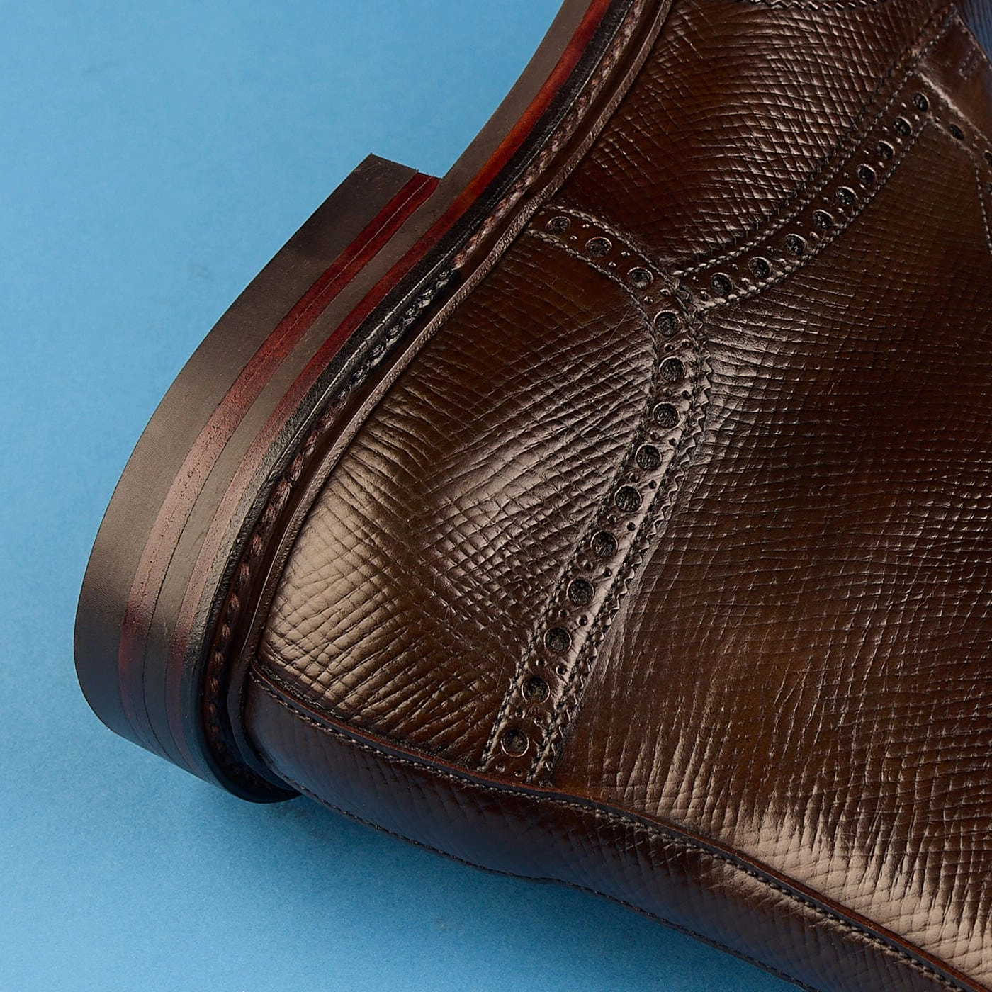 Islay Dark Brown Hatch Grain Cordovan Flexible Frame Trail Runner