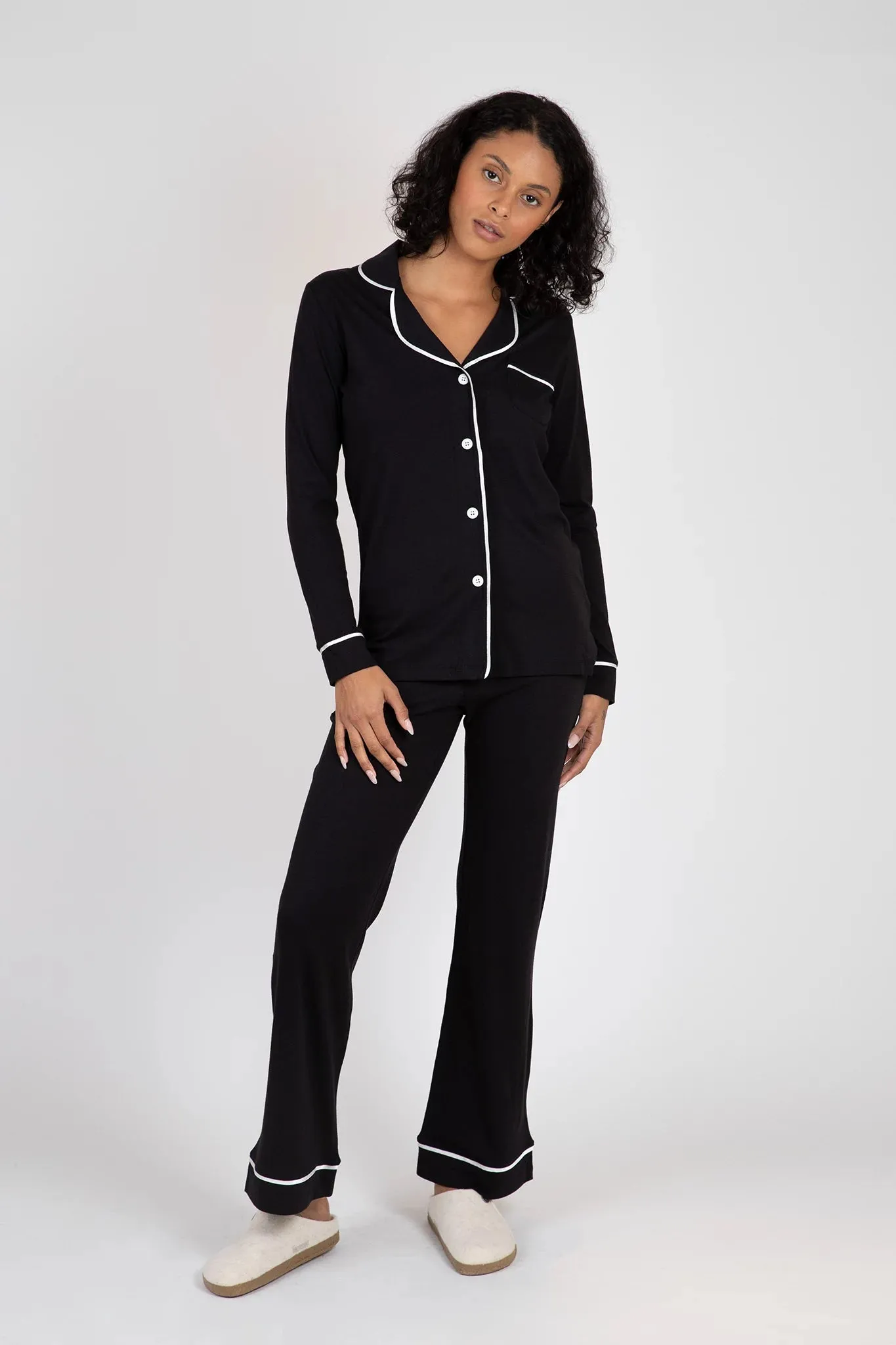 BondedEdges LowProfile Zipper Bella Long Sleeve Top & Pant Pajama Set