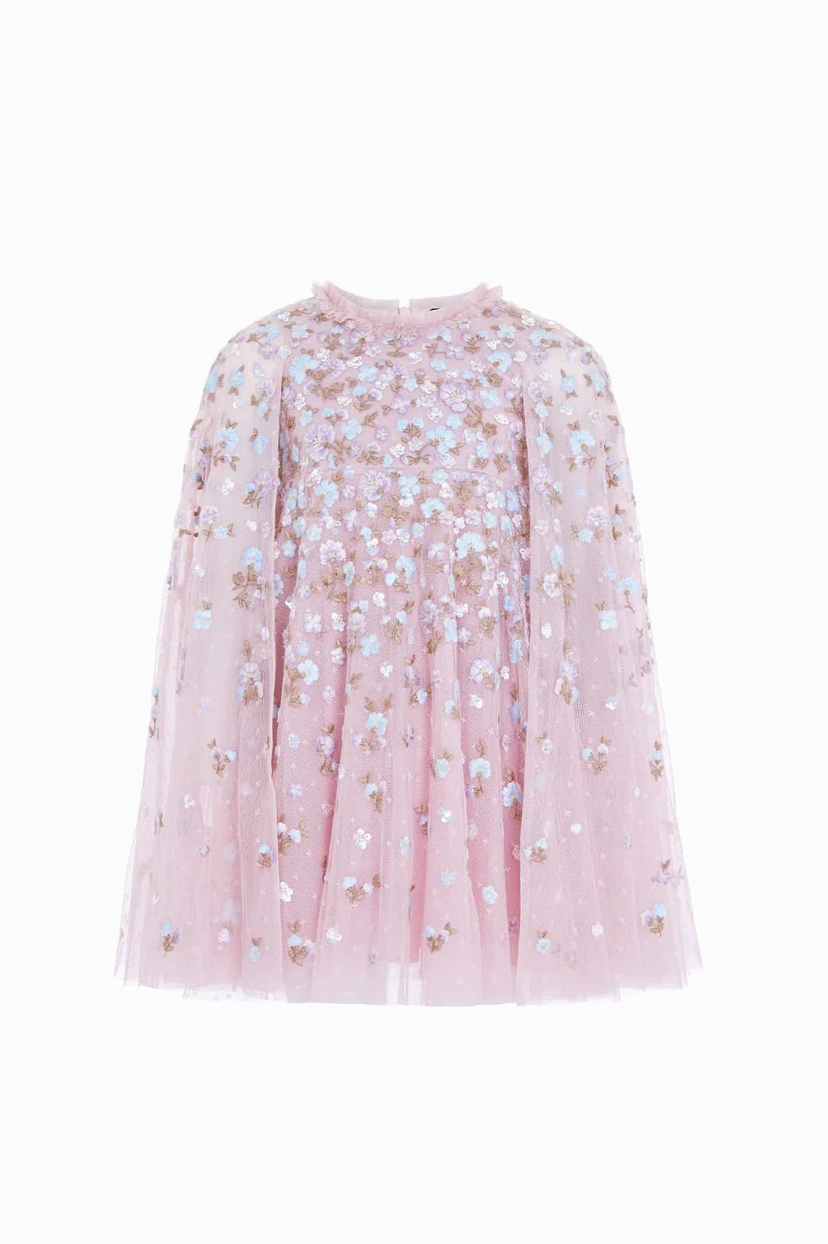 Temperature Control Fabric Dahlia Ditsy Cape Kids Dress