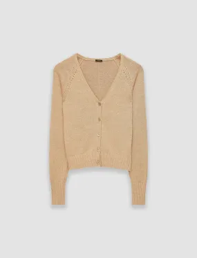 Linen Blend Knitted Cardigan Thermal Air Pocket