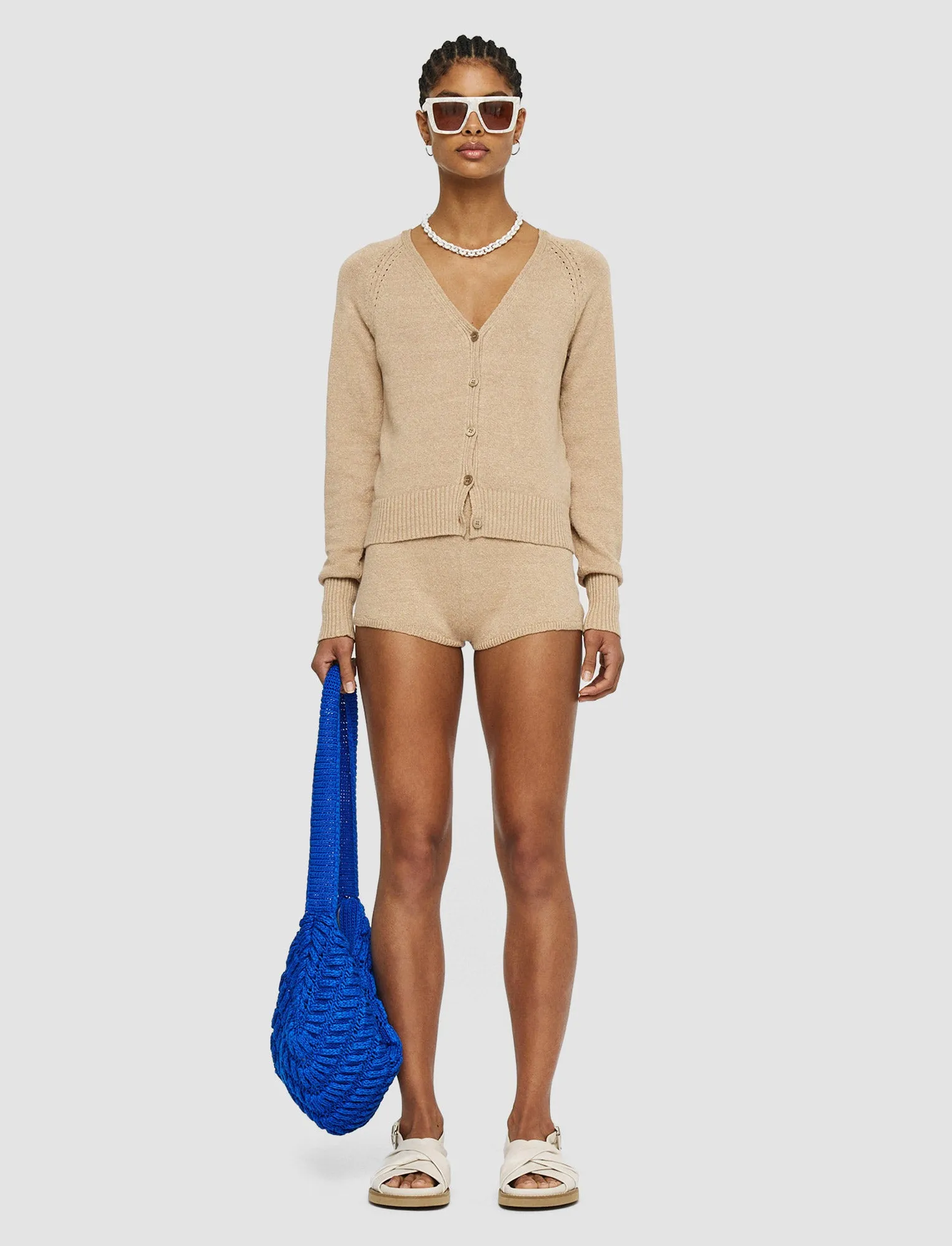 Compression Fit Technology High Elasticity Fiber Linen Blend Knitted Cardigan