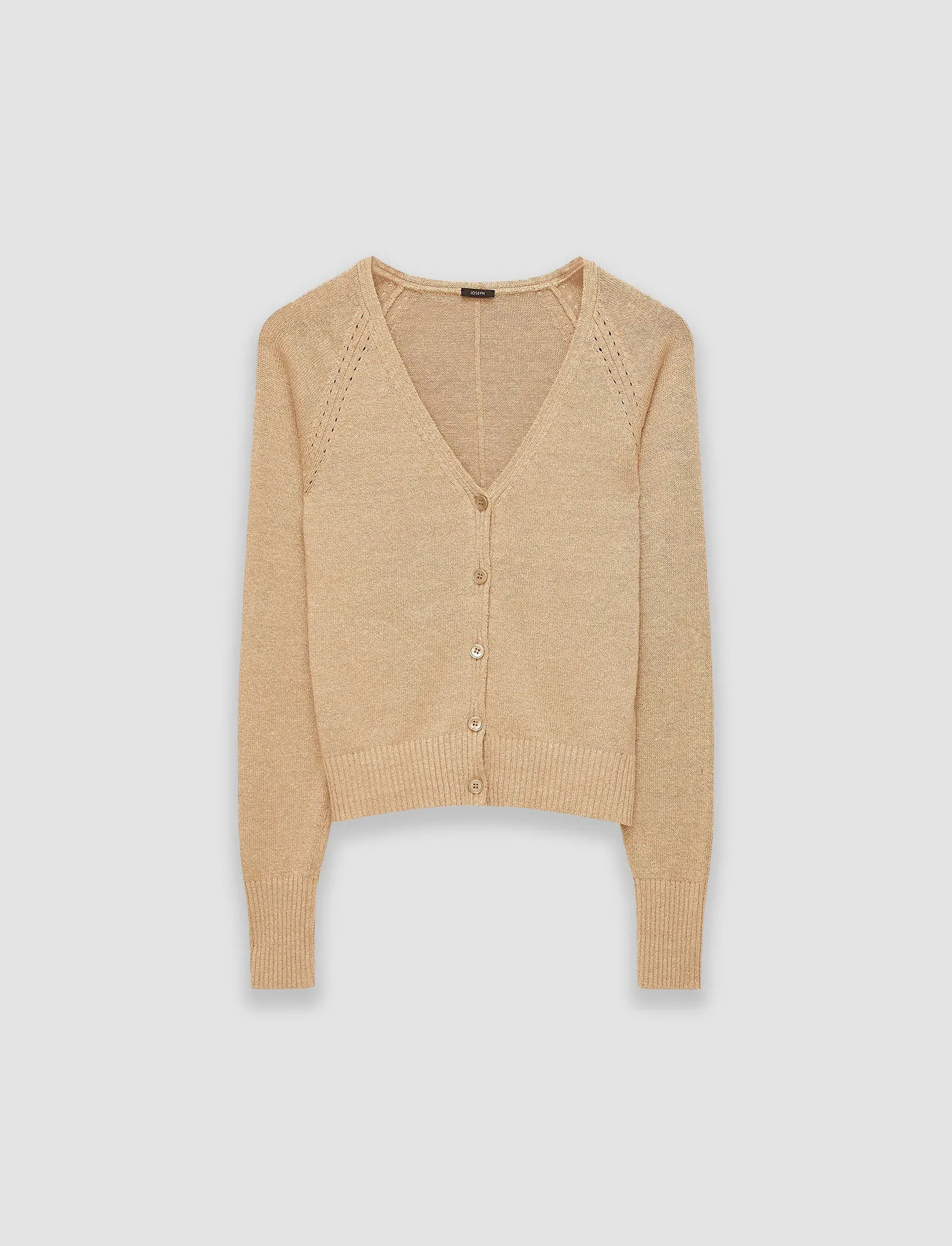 Linen Blend Knitted Cardigan Thermal Air Pocket