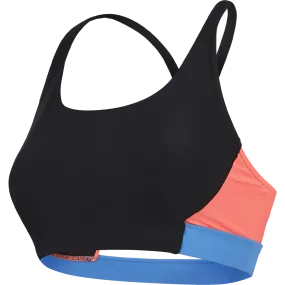 Comfort Wear Mesh Detail Women's Colorblock Top