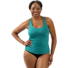 Women's Deep Scoop Neck Tankini Top Buttery Soft Texture