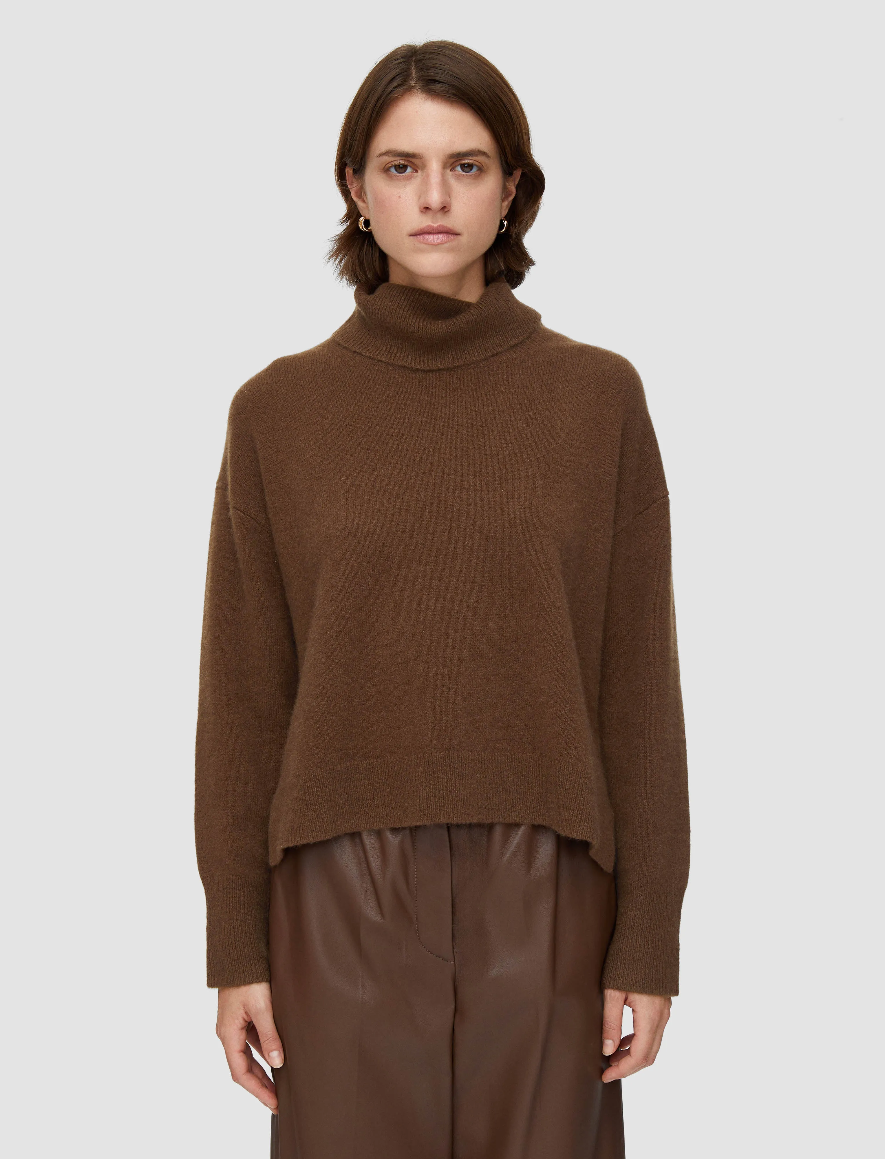 LowCarbon Footprint Textile Daily Piece Brushed Cashmere High Neck Jumper