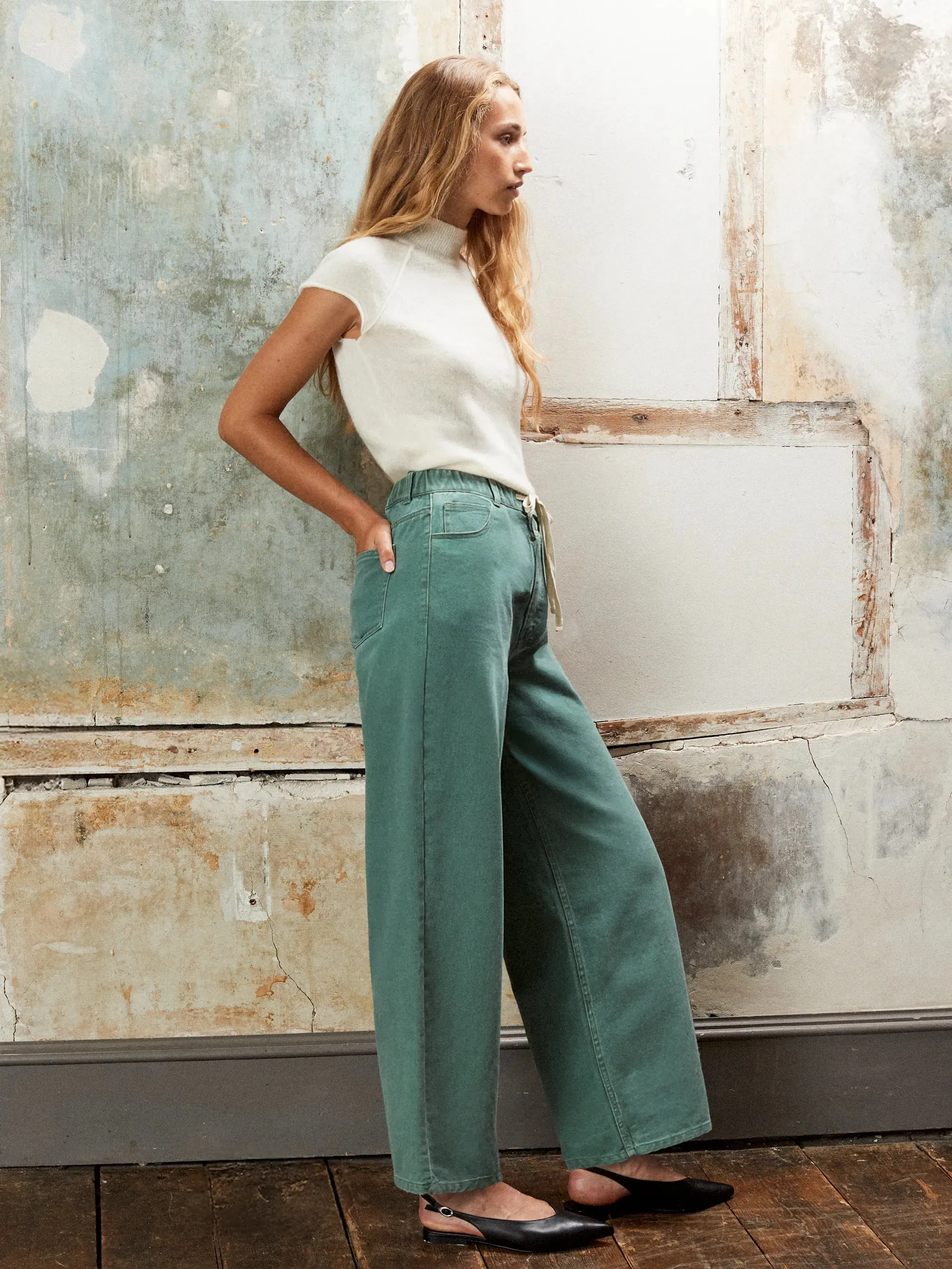 EthicallySourcedMaterial Turtleneck Knit Top with Wool and Alpaca