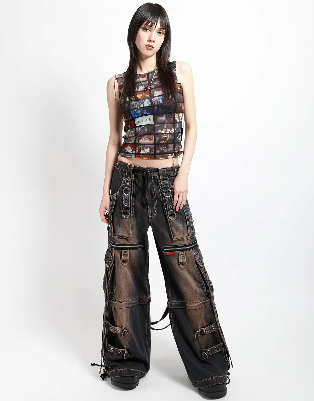 X-STRAP PANT DIRTY WASH BLUE DENIM Flexible Wear