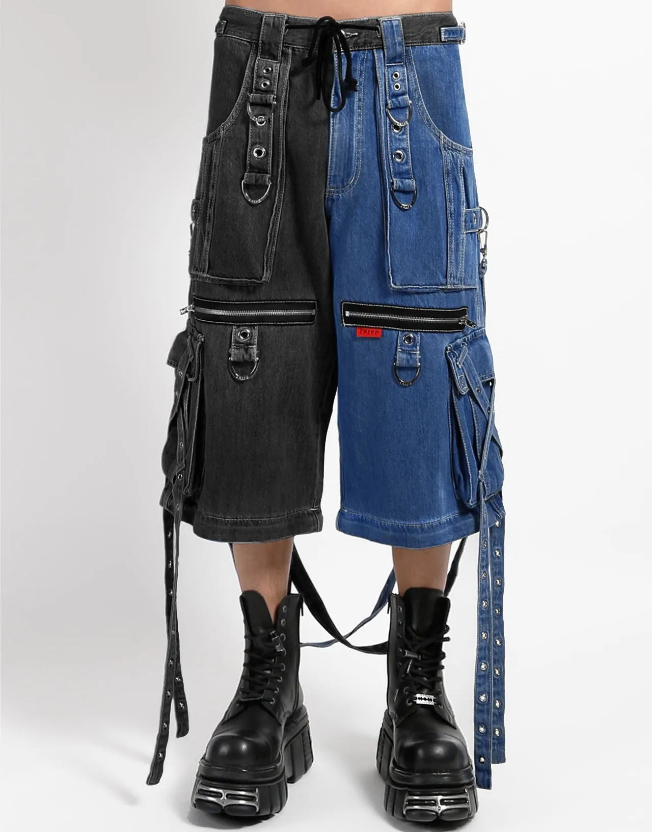 Flexible Gusset Design Non Binding Cuffs X-STRAP PANT SPLIT DENIM