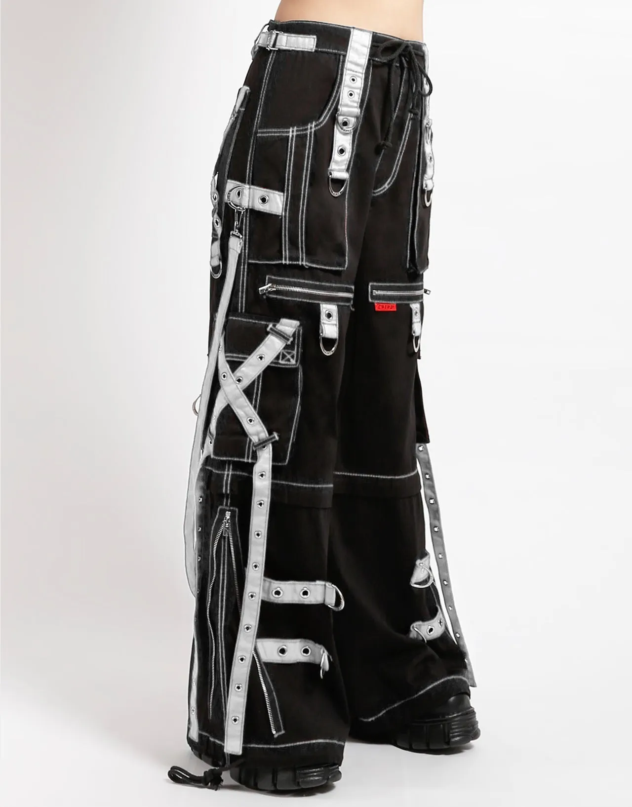 Flexible Performance Wear MoistureWickingLining X-STRAP ZIP OFF PANT BLACK/WHITE