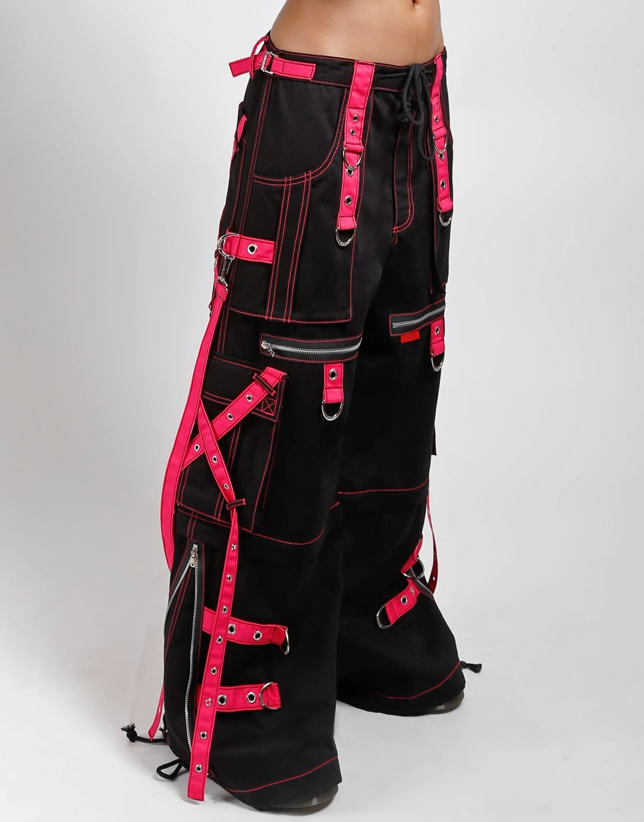X-STRAP ZIP OFF PANT BLACK/PINK Stretch Panel Travel-Ready