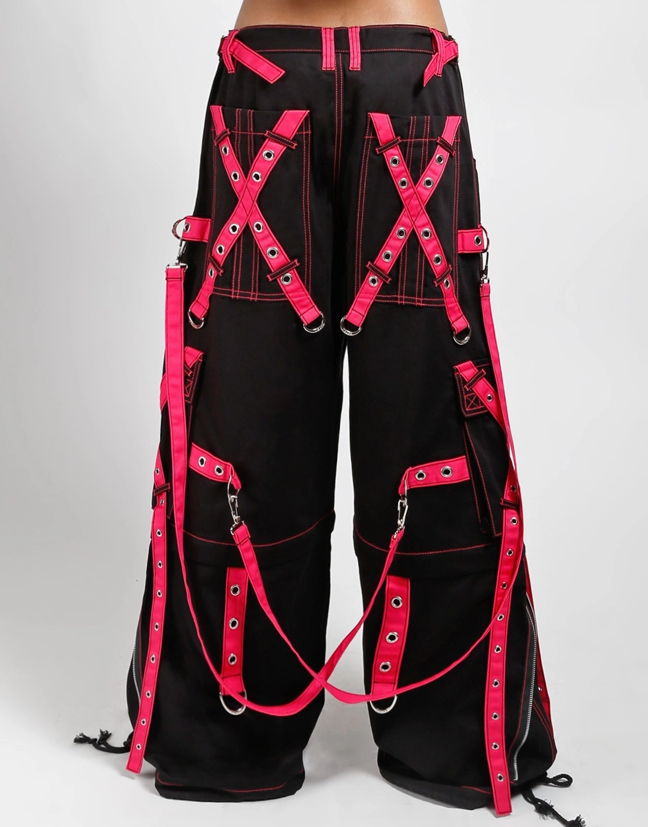 X-STRAP ZIP OFF PANT BLACK/PINK Simple Silhouette Sport Comfort