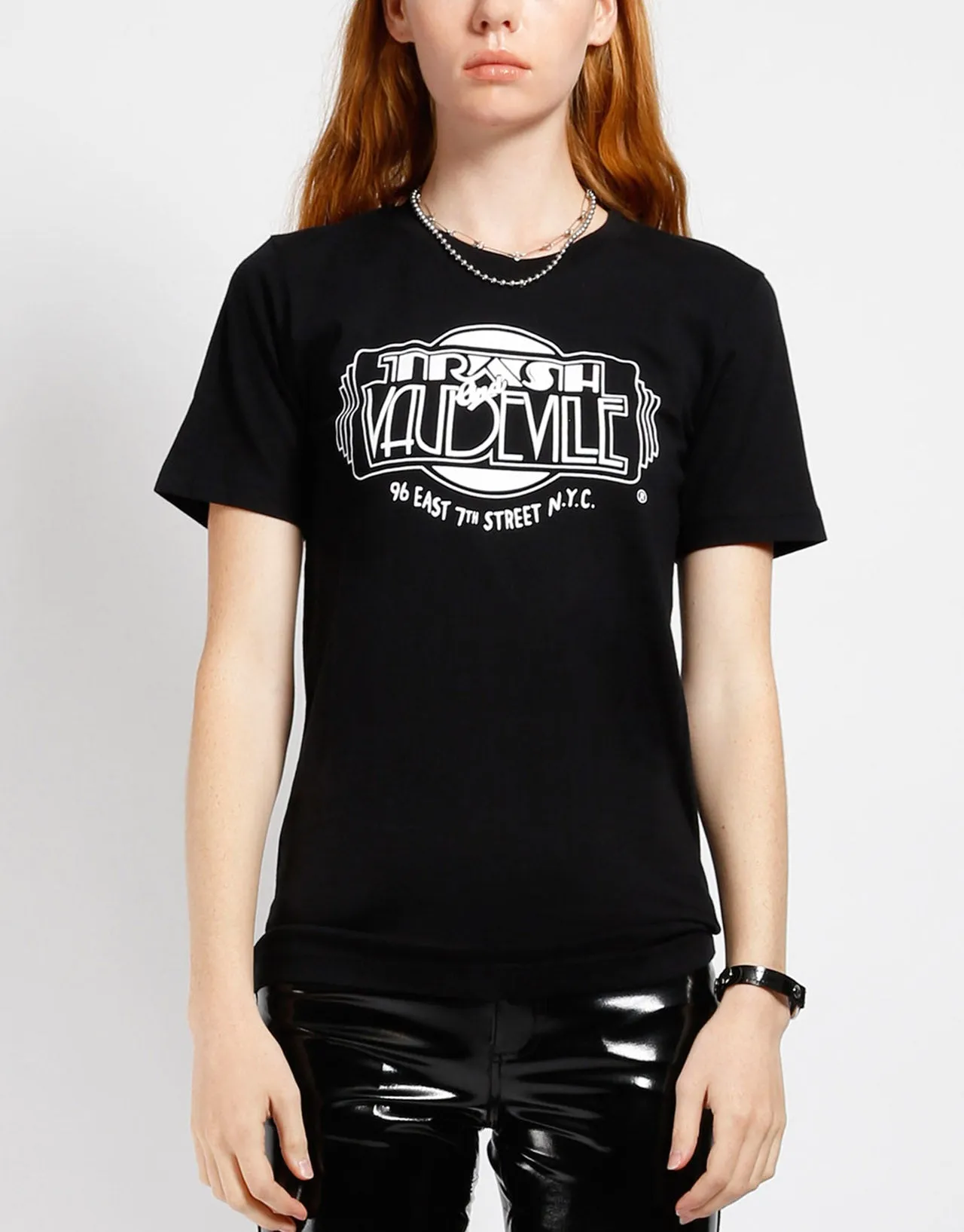 Youth Trash & Vaudeville Logo T-Shirt Black/White ContrastPlacket Sporty T-shirt