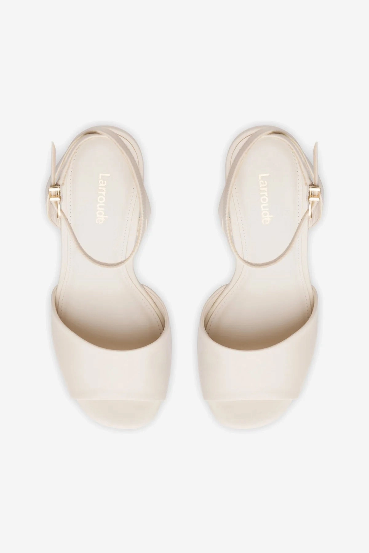 Yves Wedge In Ivory Leather Secure fit Pure Black