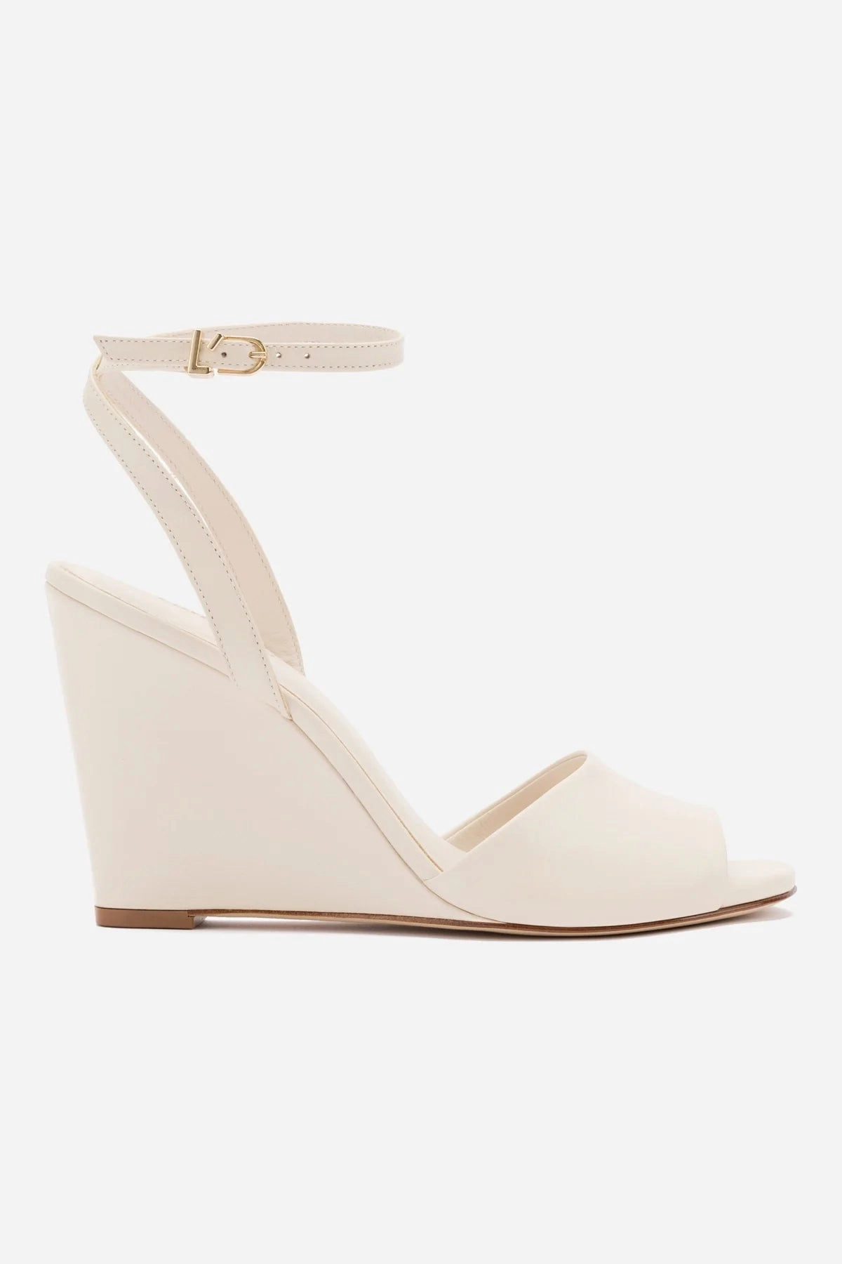 Best Seller Yves Wedge In Ivory Leather