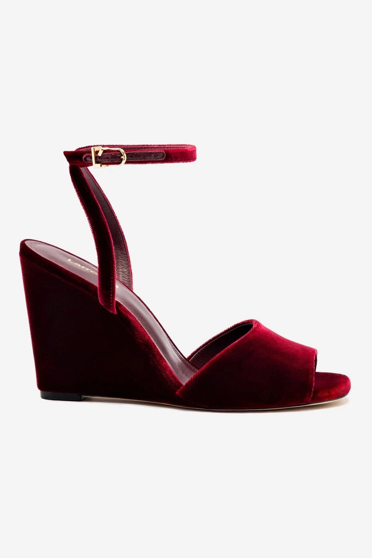 Yves Wedge In Wine Velvet Anti Fatigue Footbed