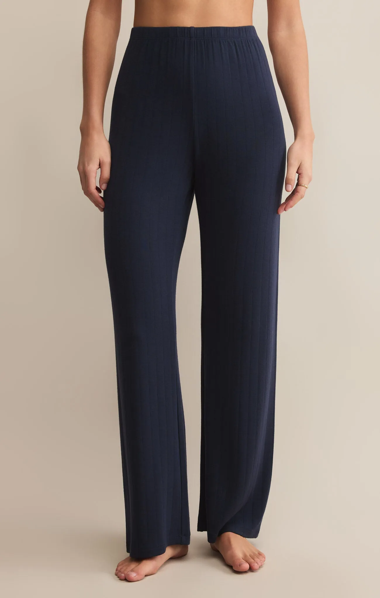 Button Down Collar Style Z Supply Classique Rib Pant in Eclipse