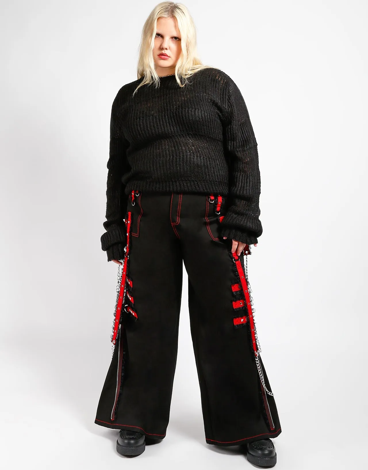 CURVE MIDNIGHT DARK STREET CHAIN PANT Soft Stretch Trendy Cut