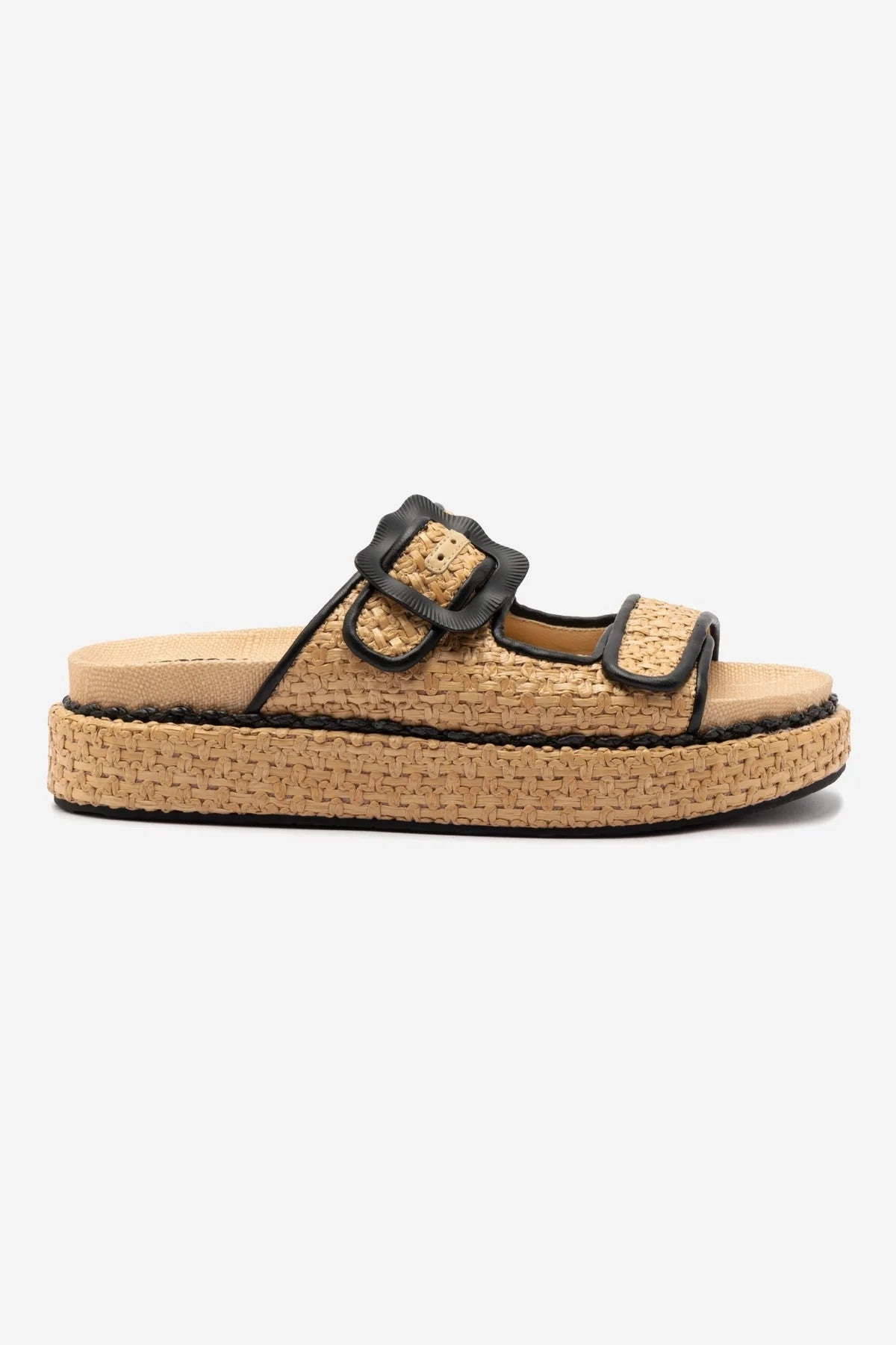 Maui Slide In Tapestry Natural Raffia and Black Trimming Strong Grip Style Goal